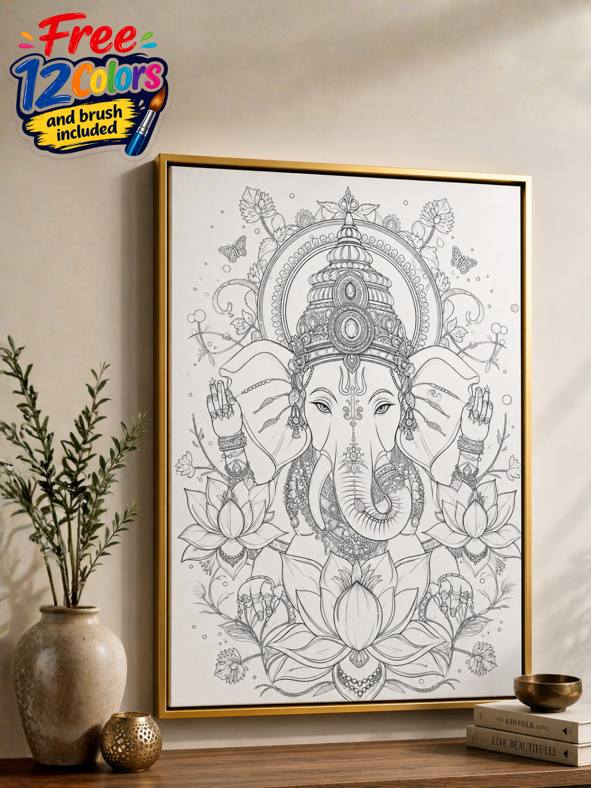Lord Ganesha Modern Abstract Canvas Kit