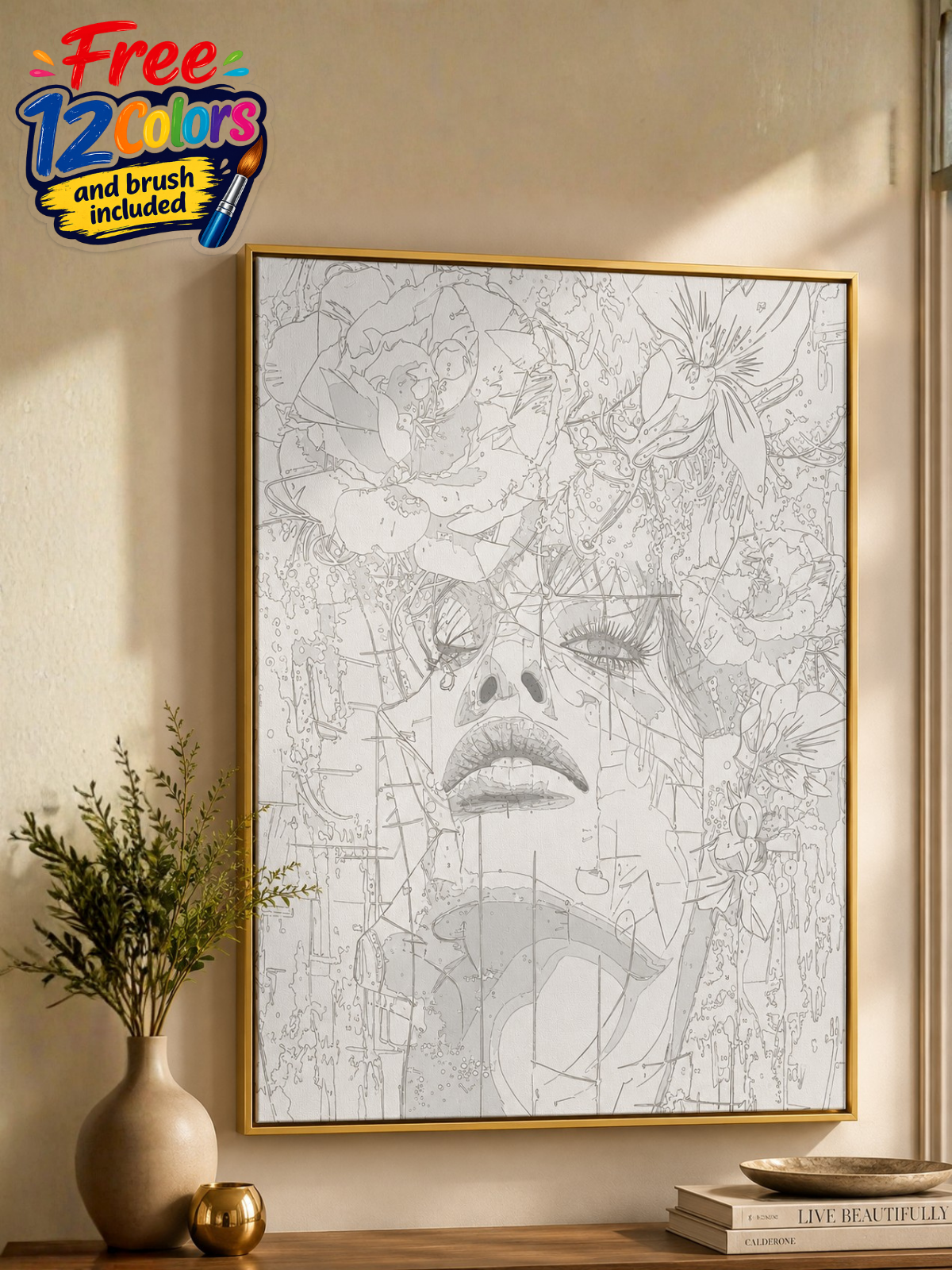 Woman with Flower Modern Abstract Kit