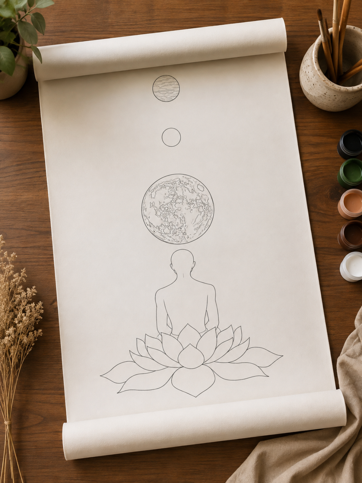 Yoga Lotus Modern Abstract Canvas Kit