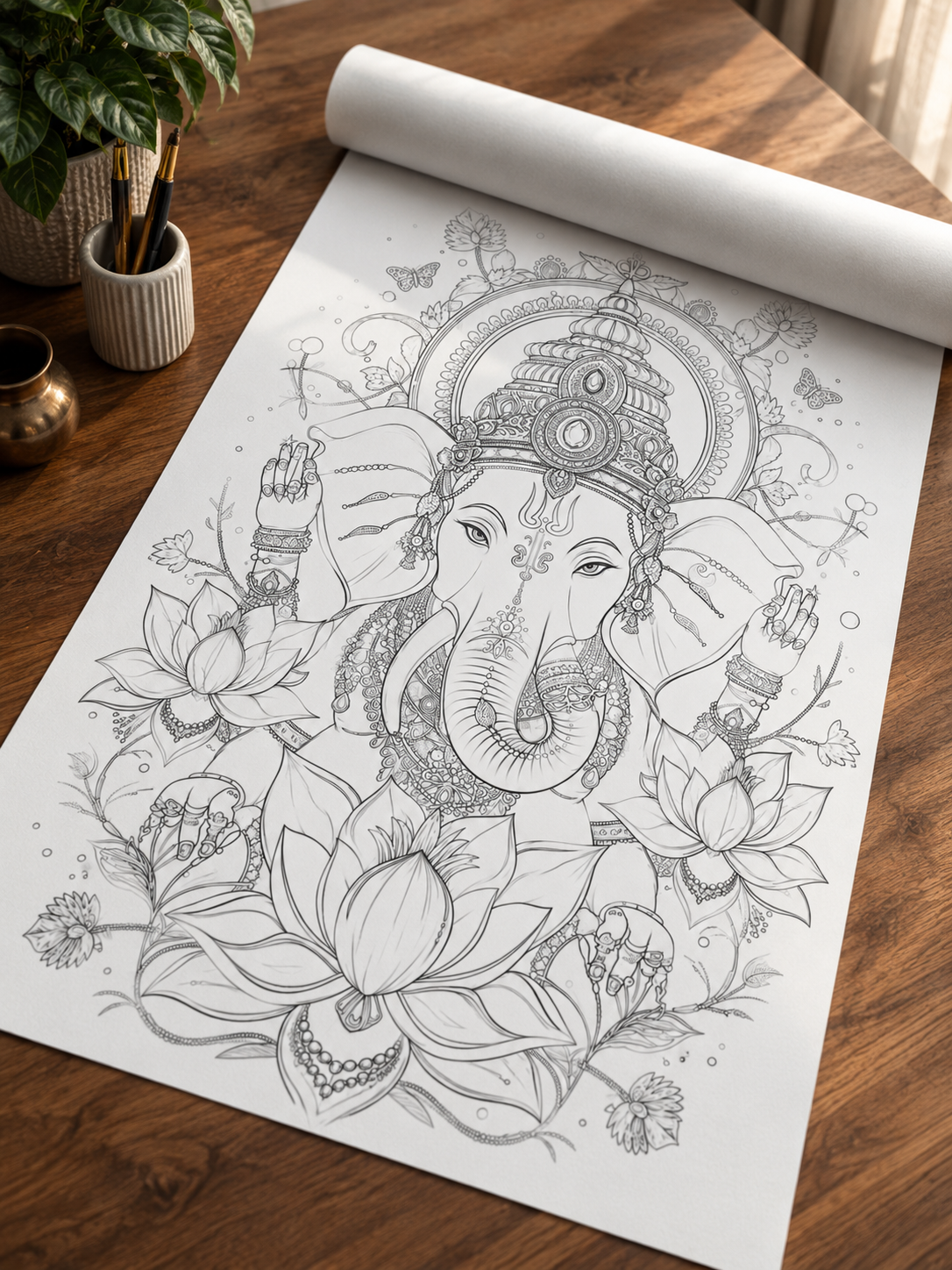 Lord Ganesha Modern Abstract Canvas Kit