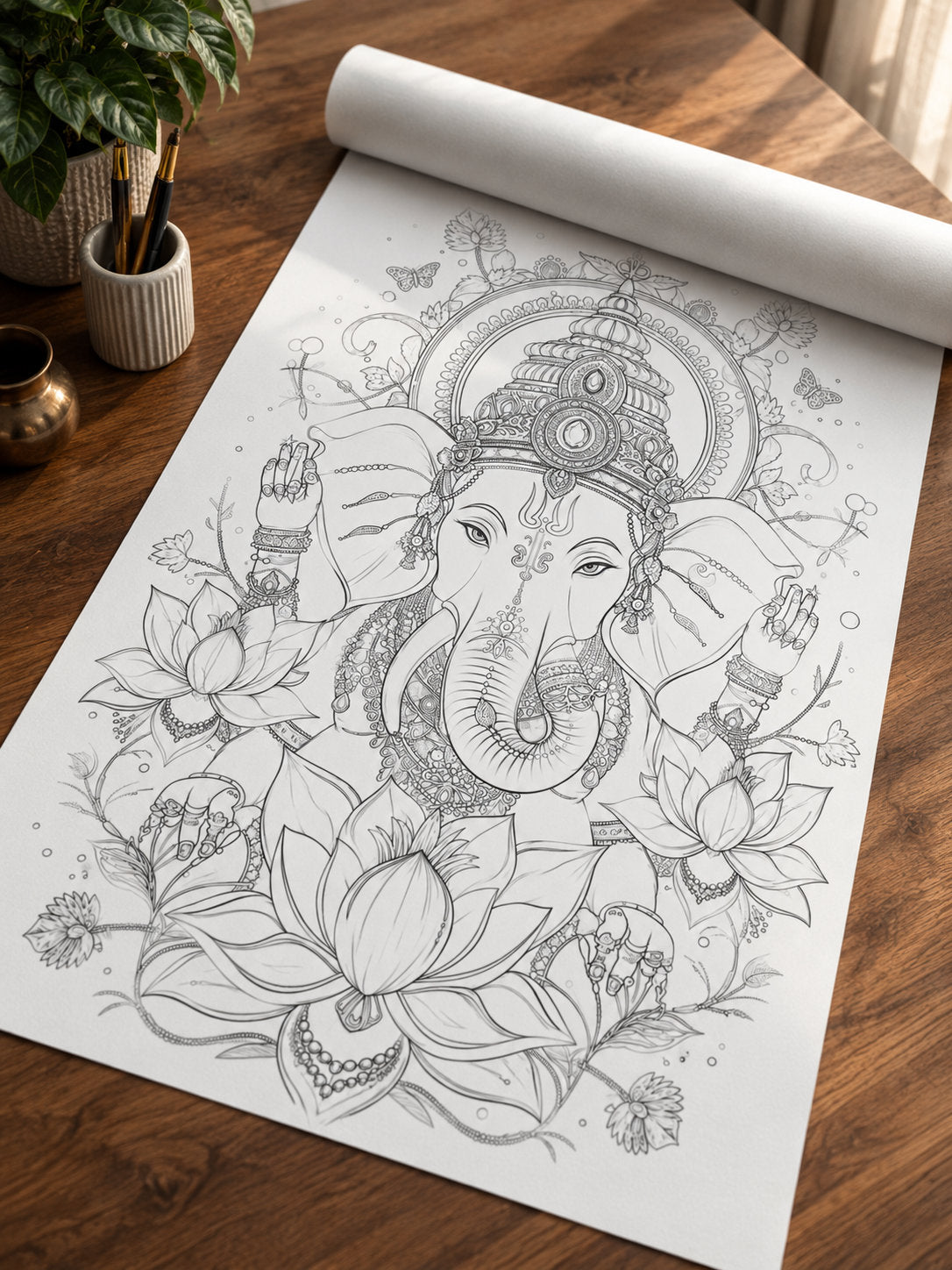 Ganesh Ji Modern Abstract Canvas Kit