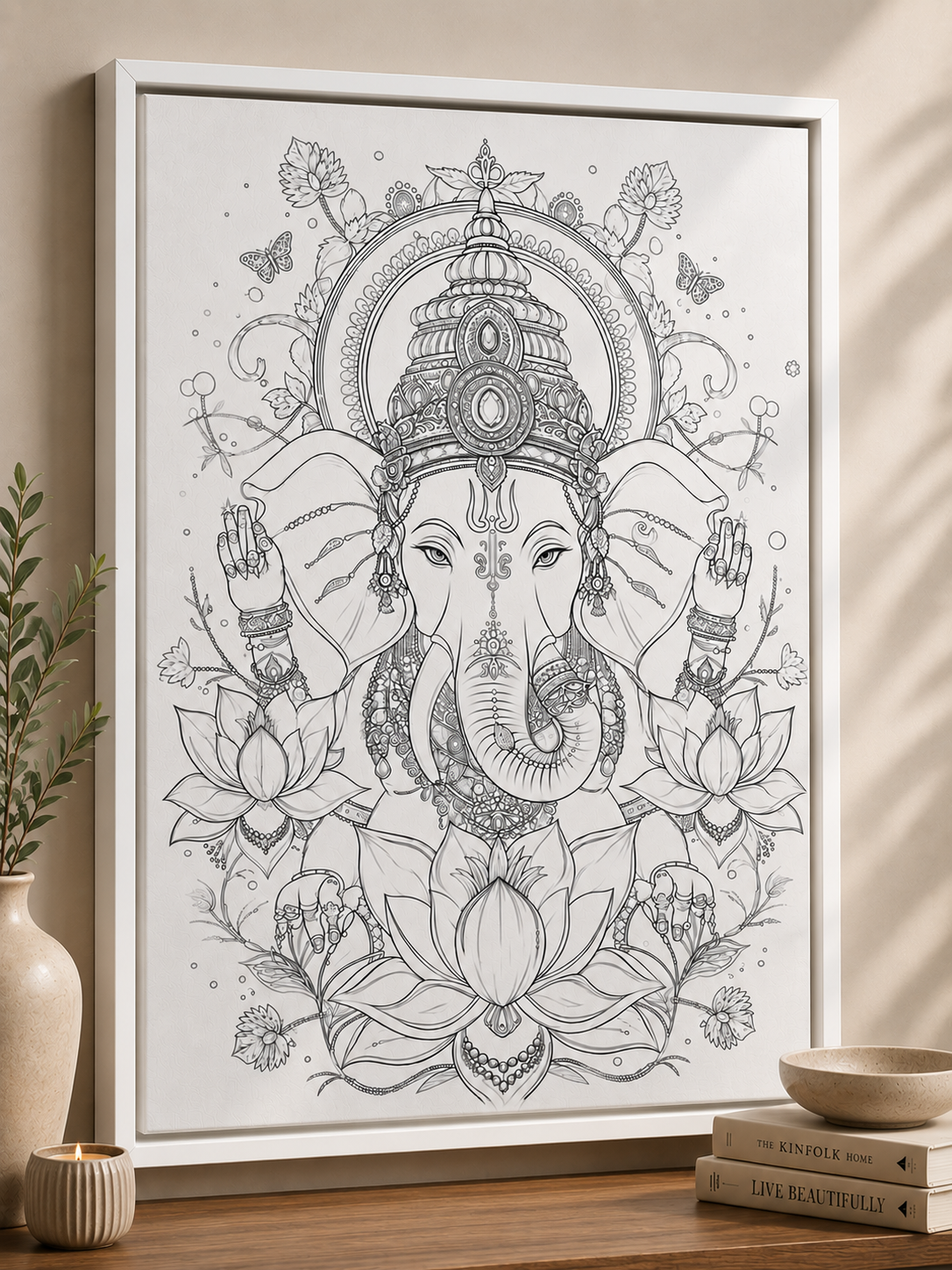 Lord Ganesha Modern Abstract Canvas Kit