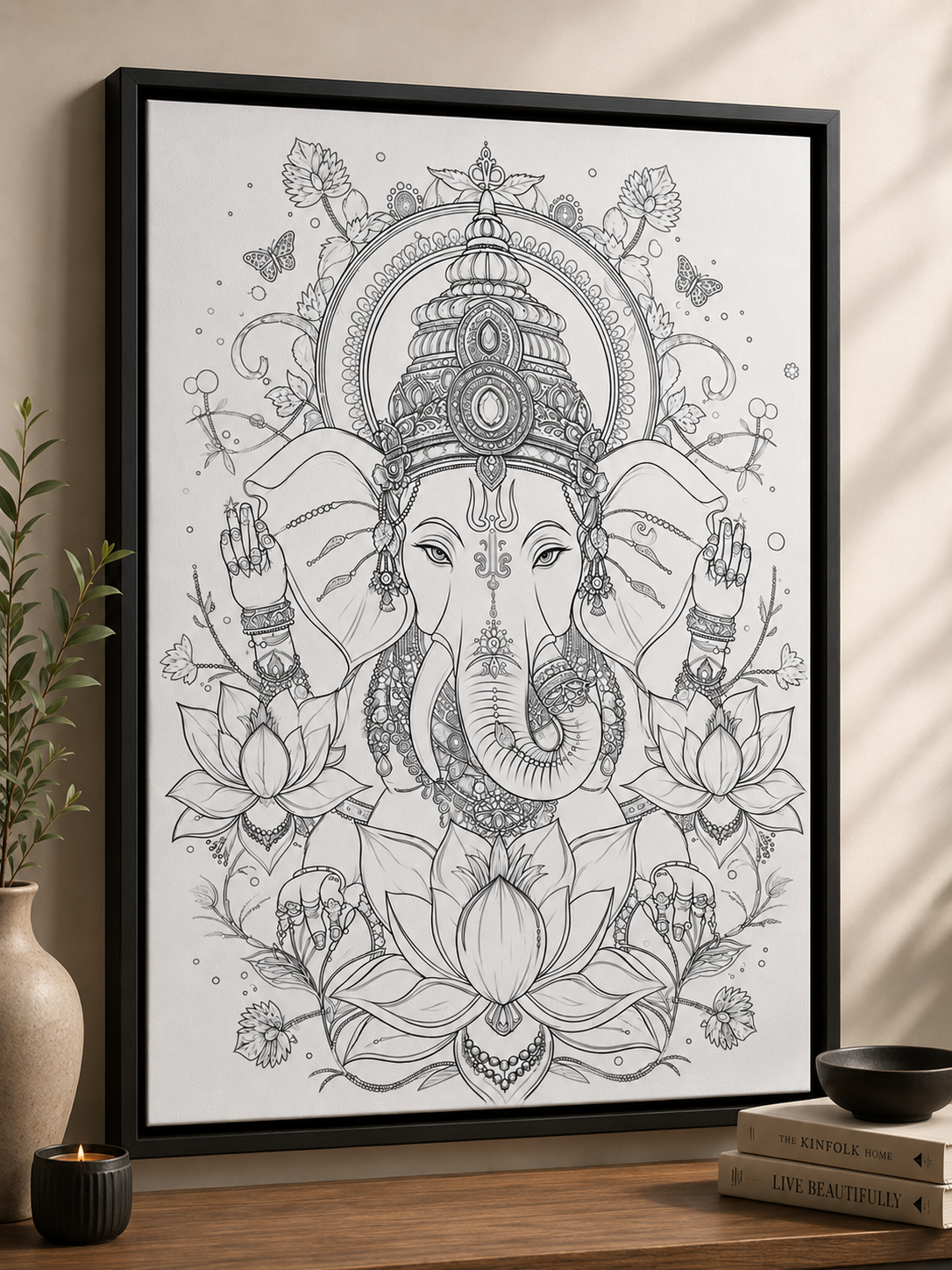 Lord Ganesha Modern Abstract Canvas Kit