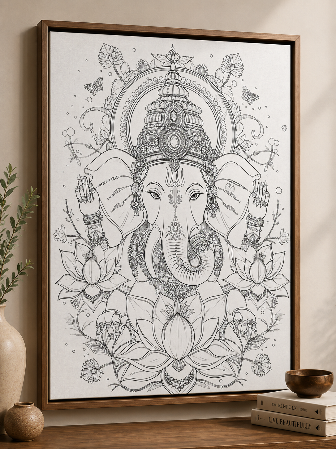 Lord Ganesha Modern Abstract Canvas Kit