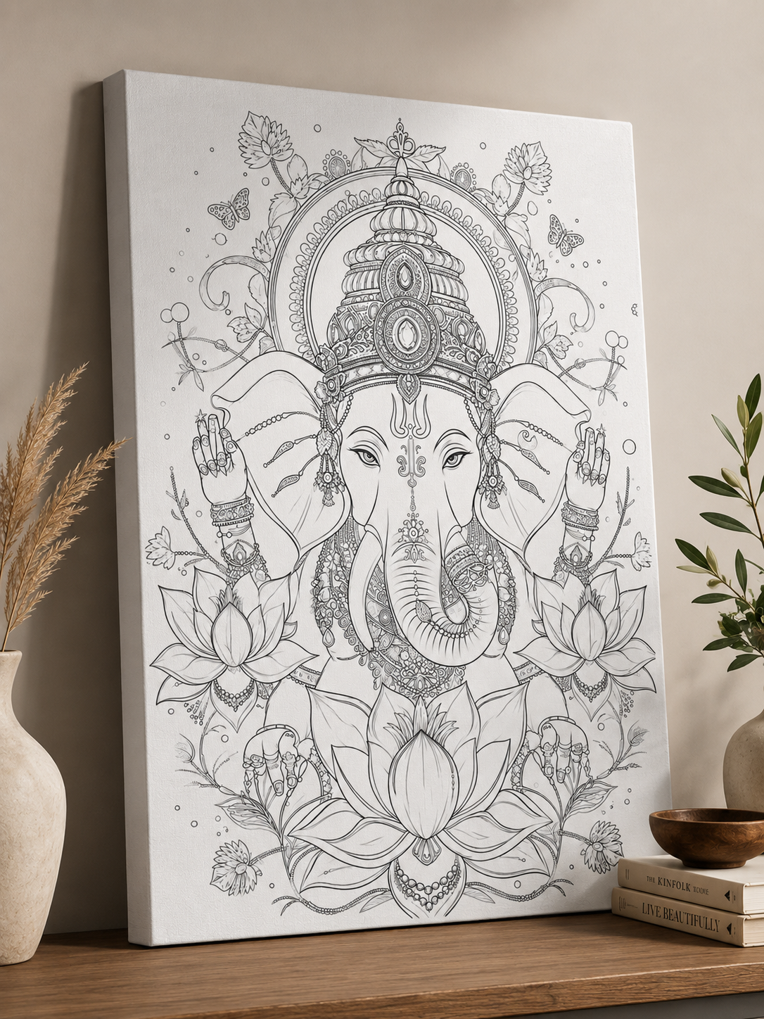 Lord Ganesha Modern Abstract Canvas Kit