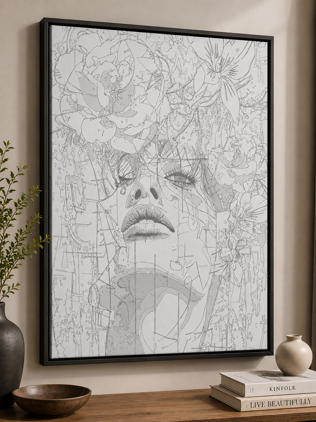 Woman with Flower Modern Abstract Kit