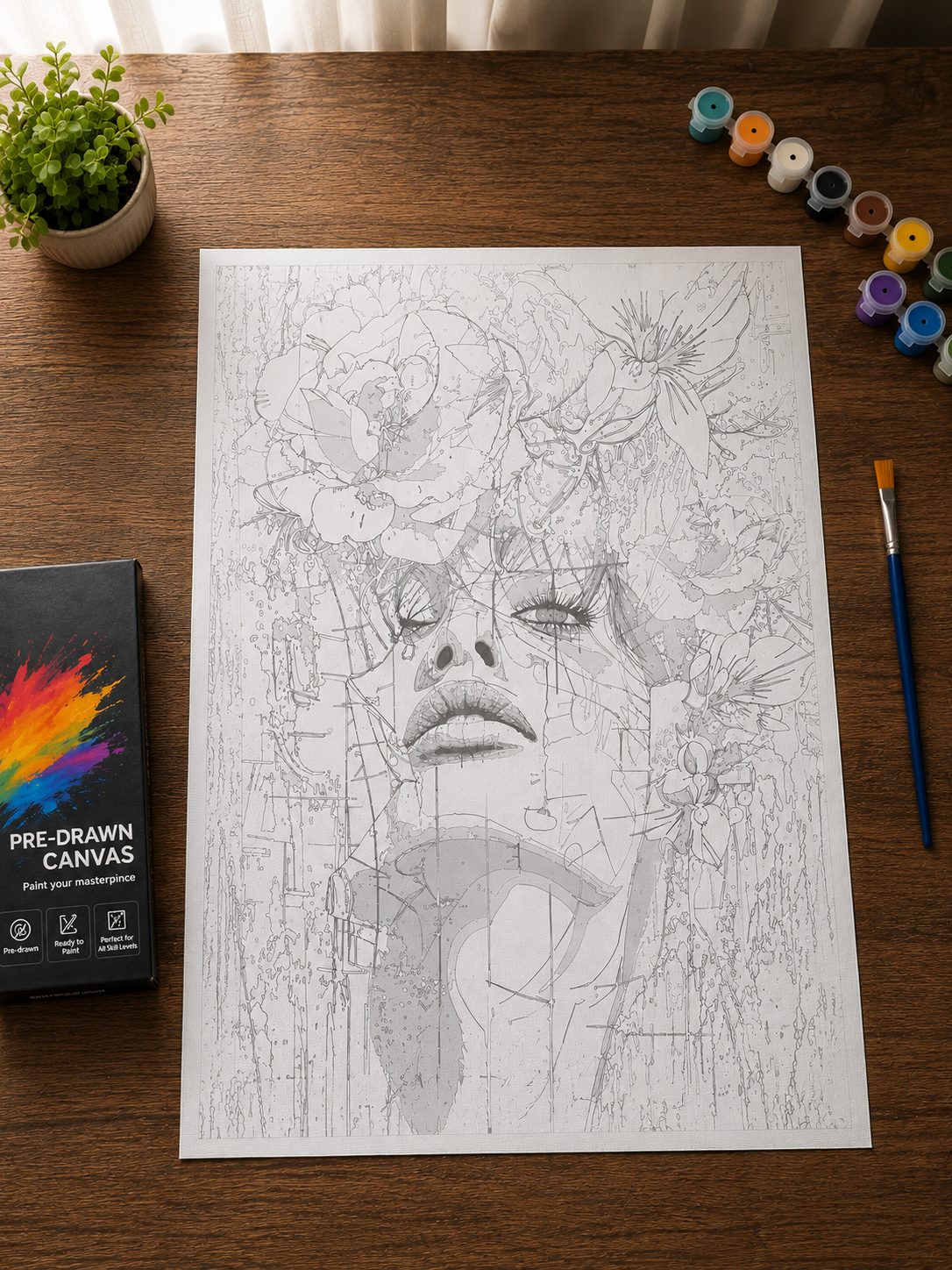 Woman with Flower Modern Abstract Kit