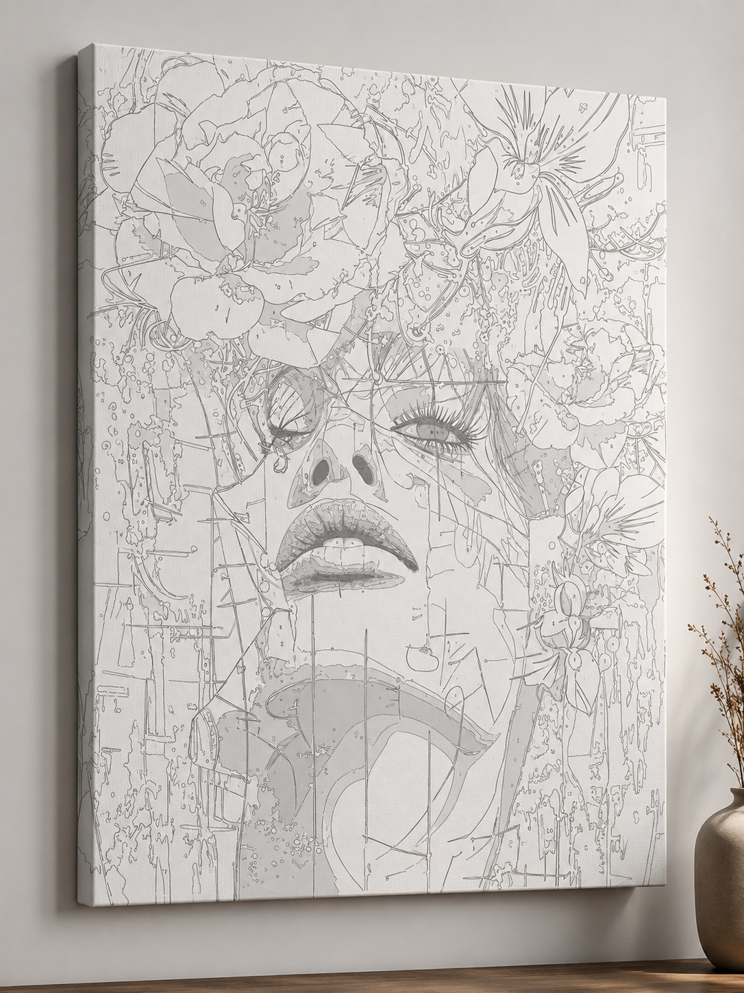 Woman with Flower Modern Abstract Kit