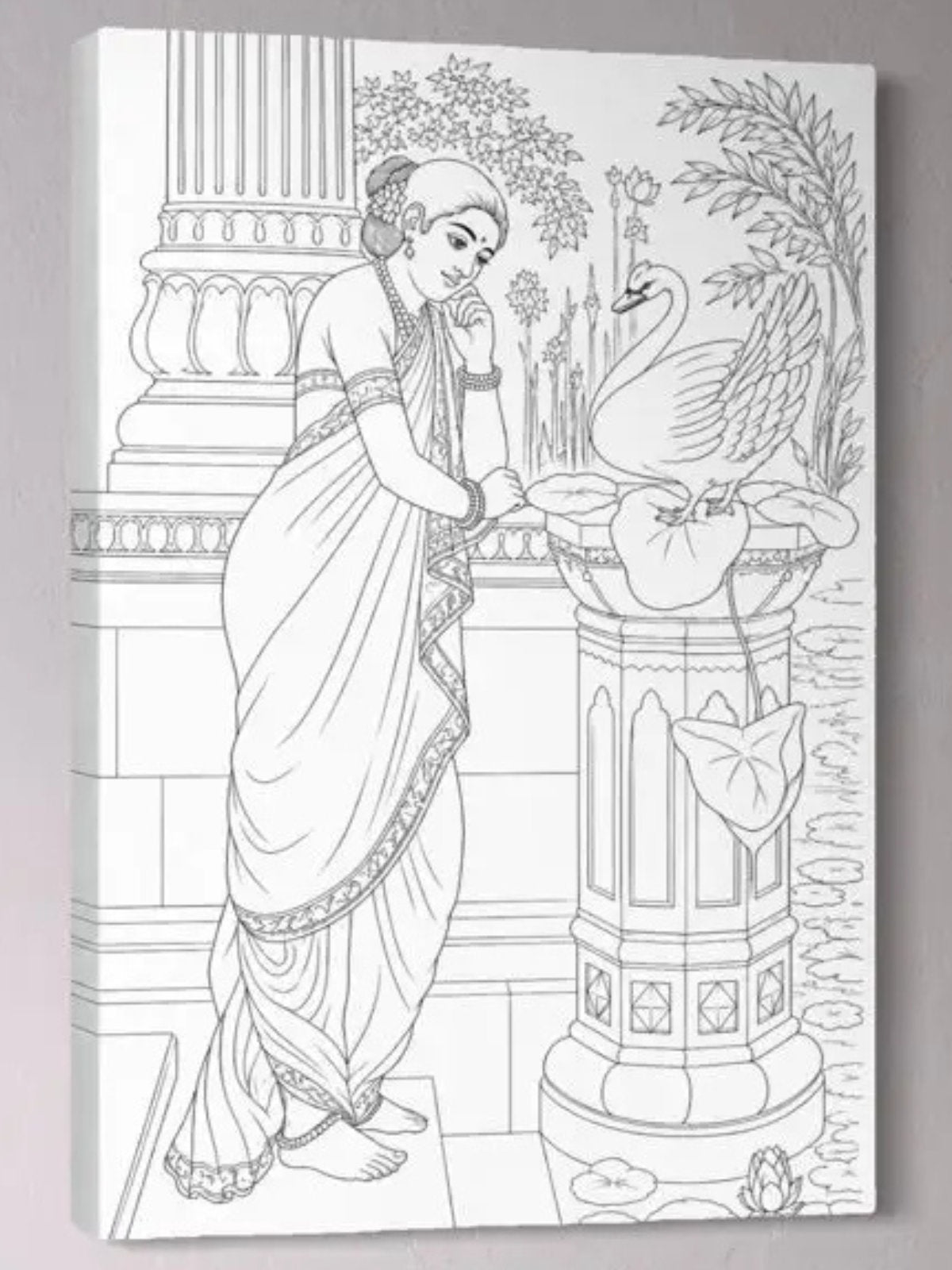 Hamsa Damayanthi by Raja Ravi Varma Canvas Kit