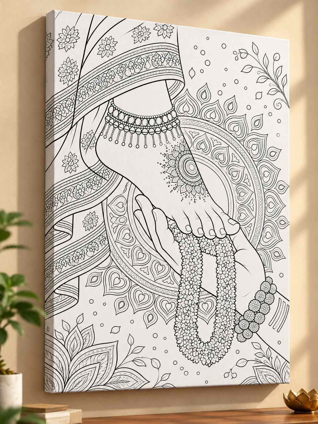 Shiv Parvati Charan Paduka Indian Ethnic Canvas Kit