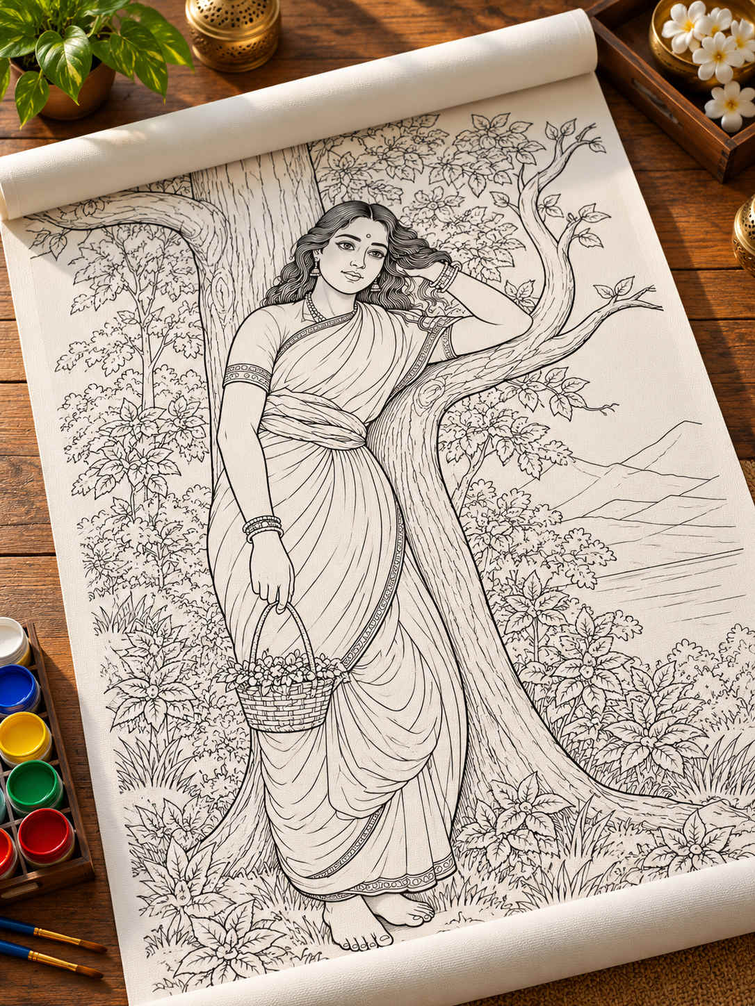 Ahalya by Raja Ravi Varma Canvas Kit