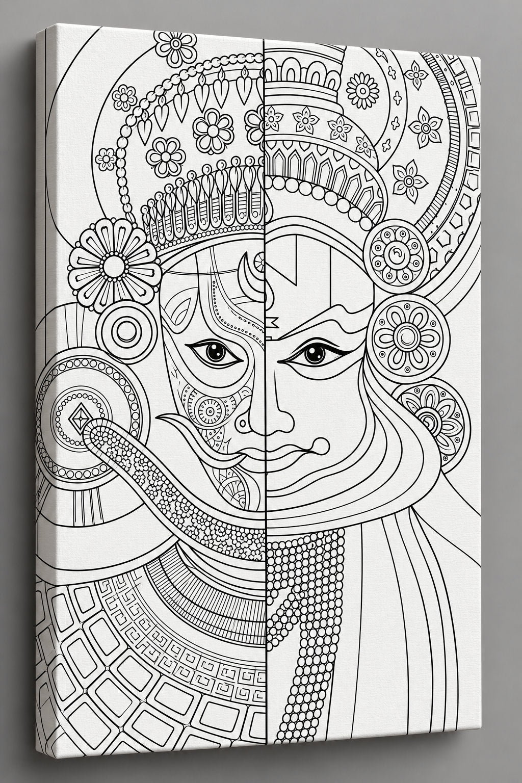 Kathakali Kerala Mural Canvas Kit