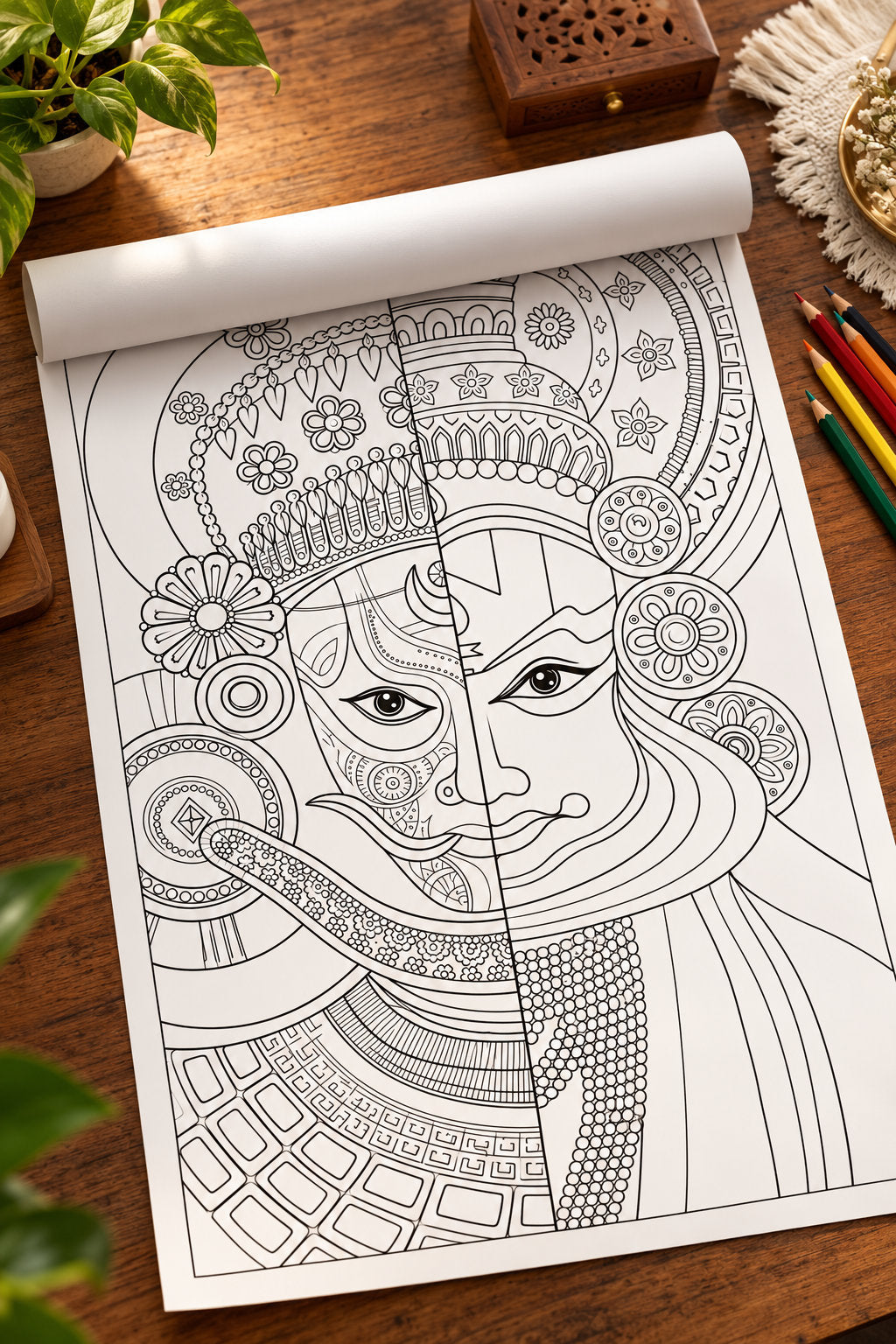 Kathakali Kerala Mural Canvas Kit
