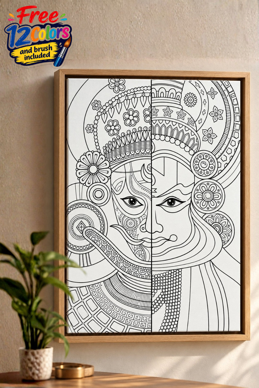 Kathakali Kerala Mural Canvas Kit