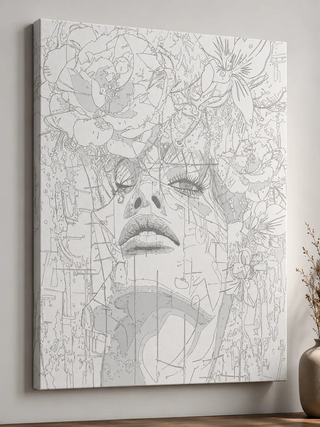 Woman with Flower Modern Abstract Kit