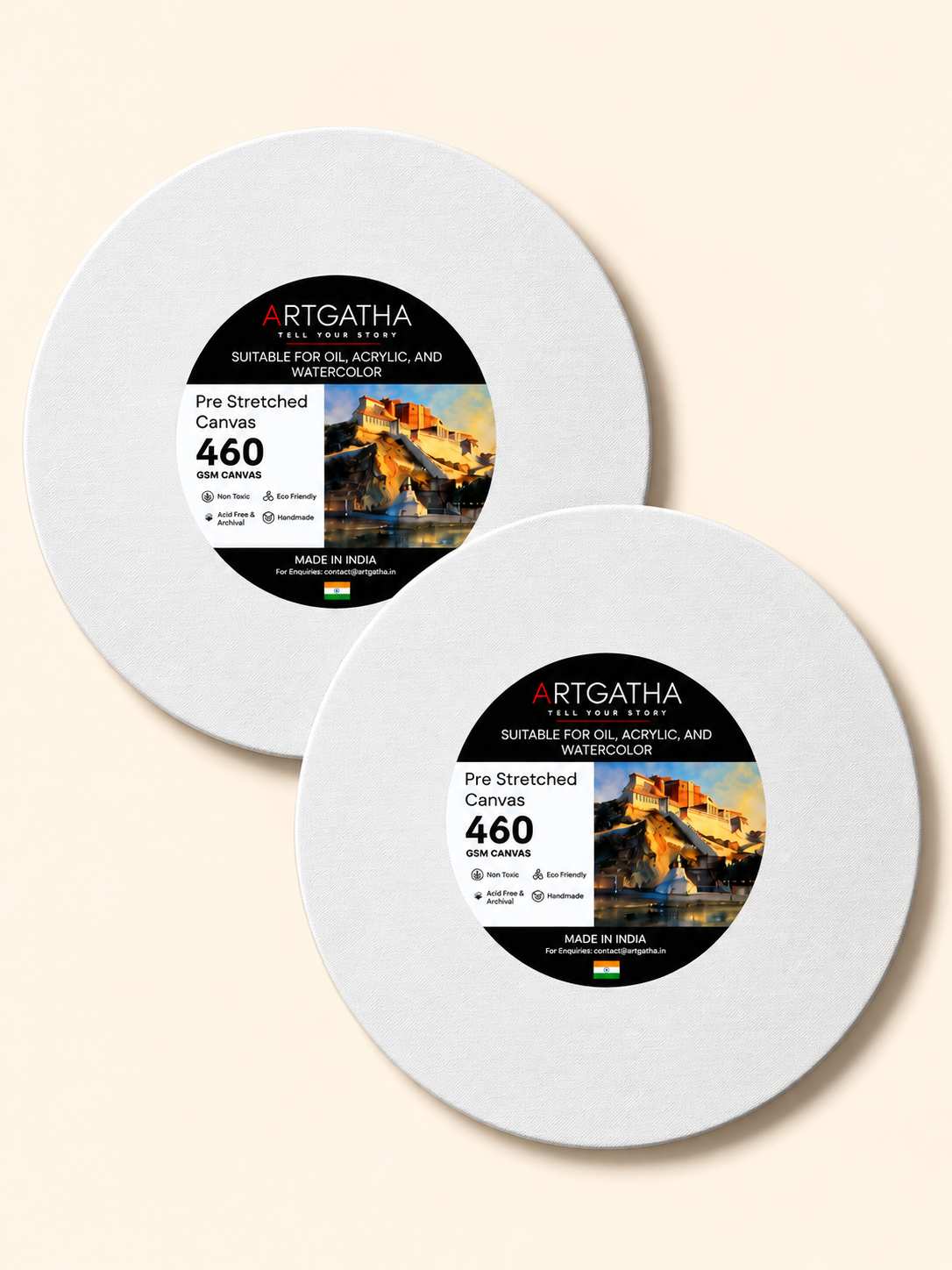 Pro Series Round Professional 460 GSM Pre-Stretched Canvas
