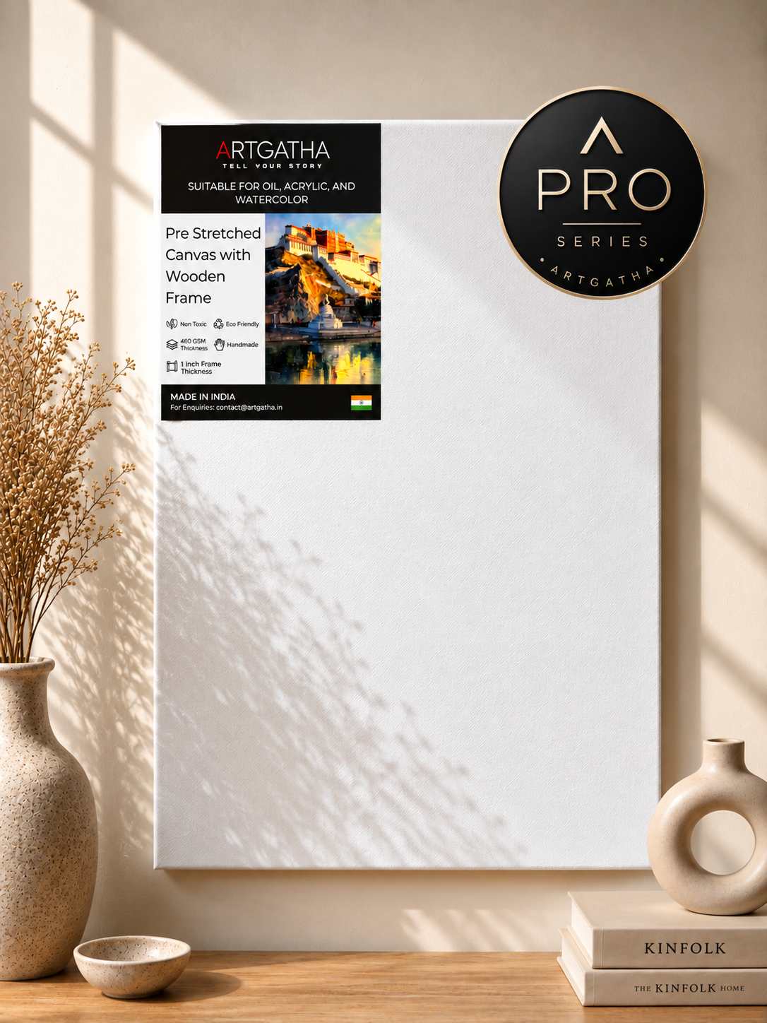Pro Series 460 GSM Cotton Professional Pre-Stretched Canvas