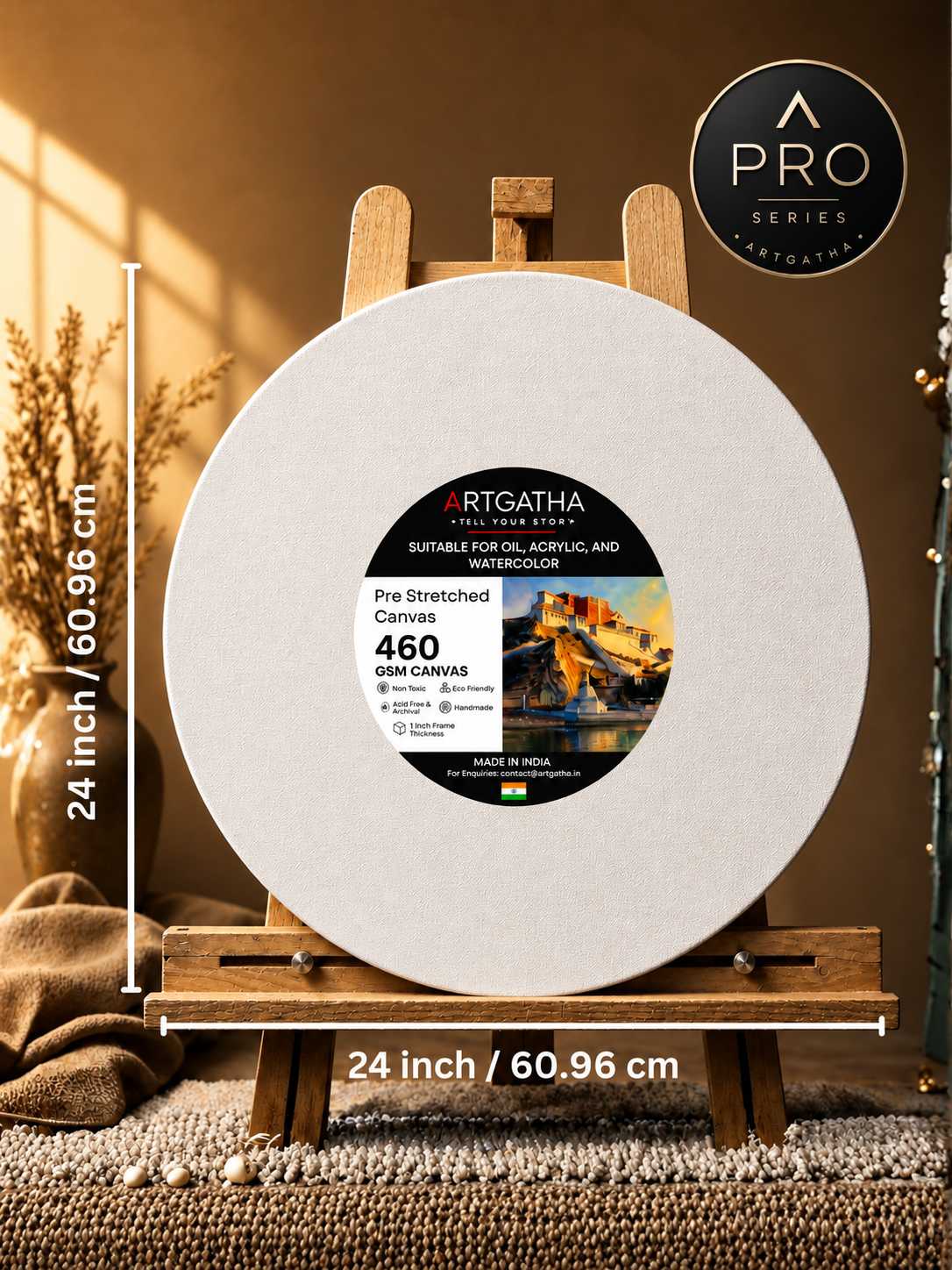 Pro Series Round Professional 460 GSM Pre-Stretched Canvas