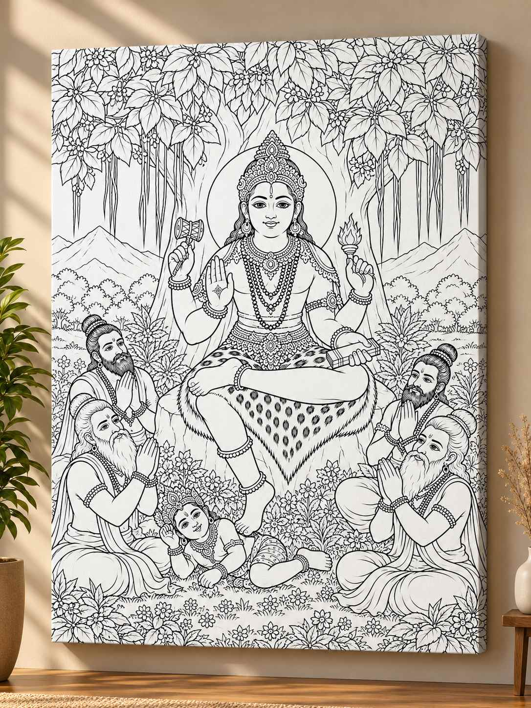 Lord Dakshinamurthy Indian Ethnic Canvas Kit