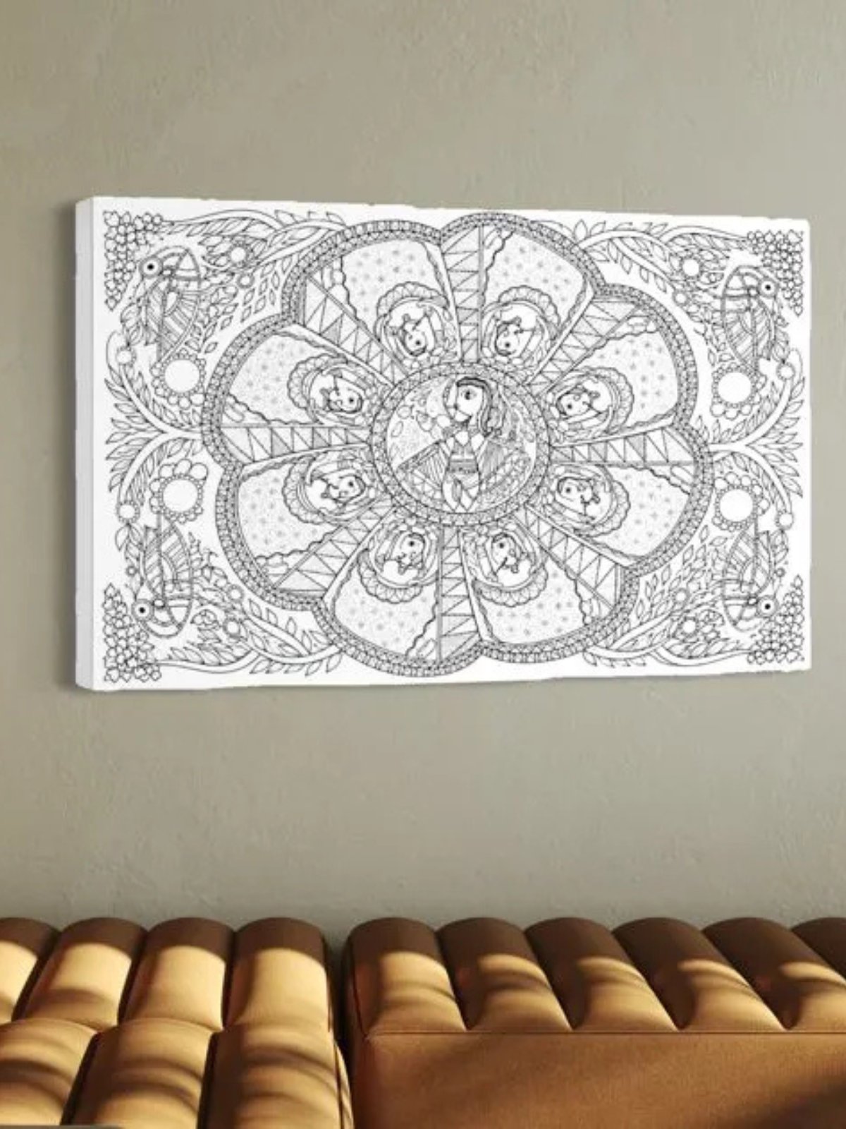 Krishna Leela Madhubani Canvas Kit