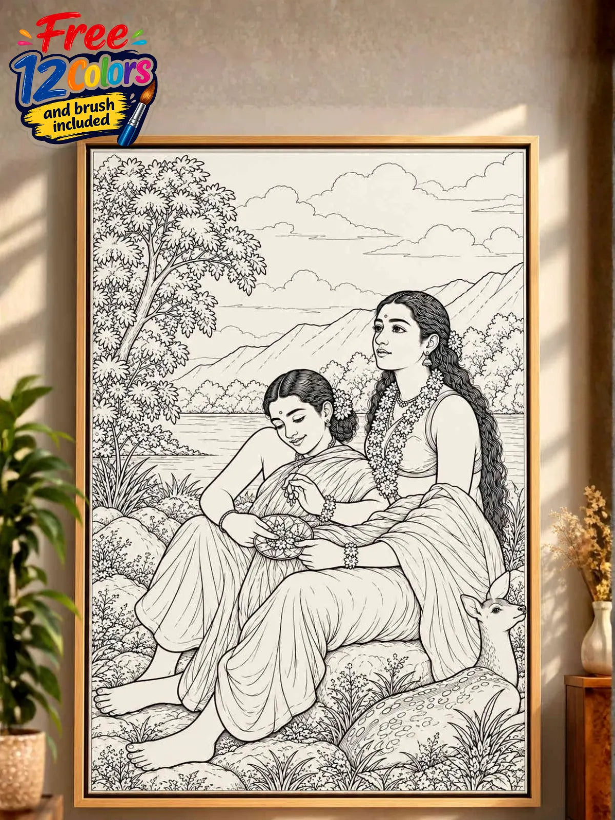 Shakuntala Writing a Love Letter by Raja Ravi Varma Canvas Kit