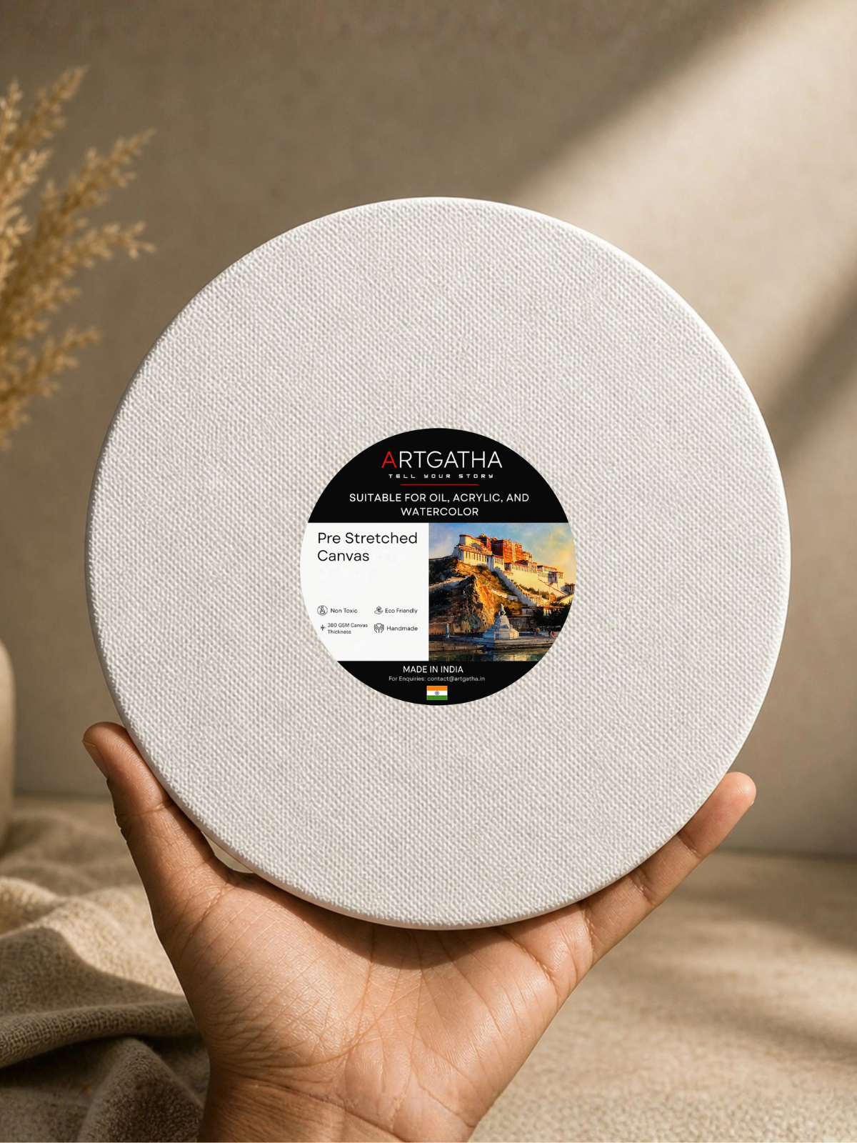 Round Professional 380 GSM Pre-Stretched Canvas