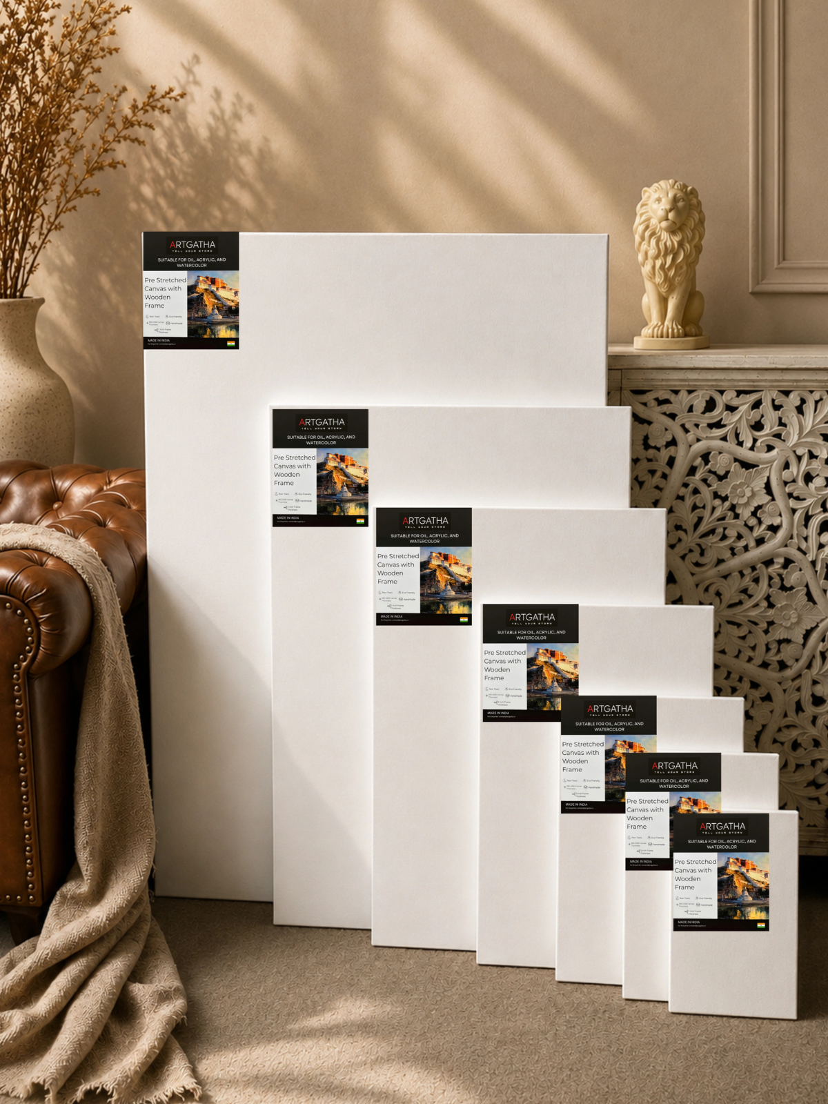 380 GSM Cotton Professional Pre-Stretched Canvas