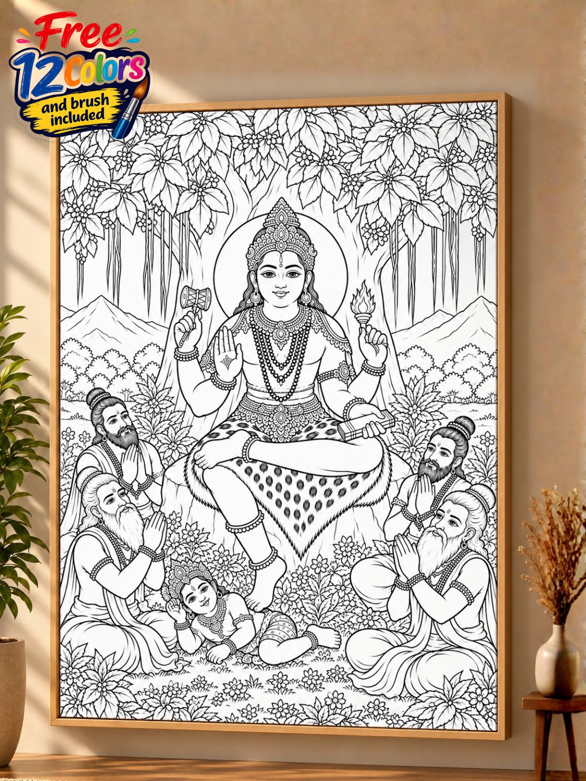 Lord Dakshinamurthy Indian Ethnic Canvas Kit