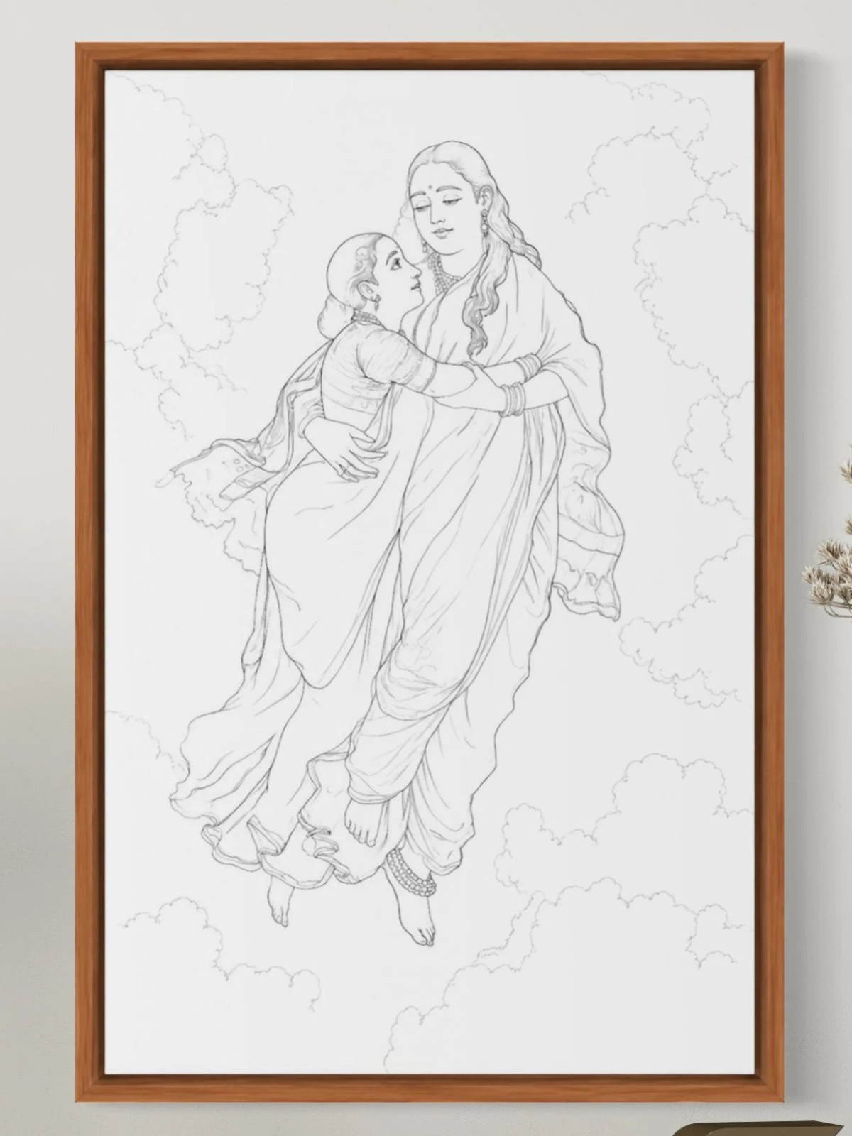 Menaka & Shakuntala by Raja Ravi Varma Canvas Kit