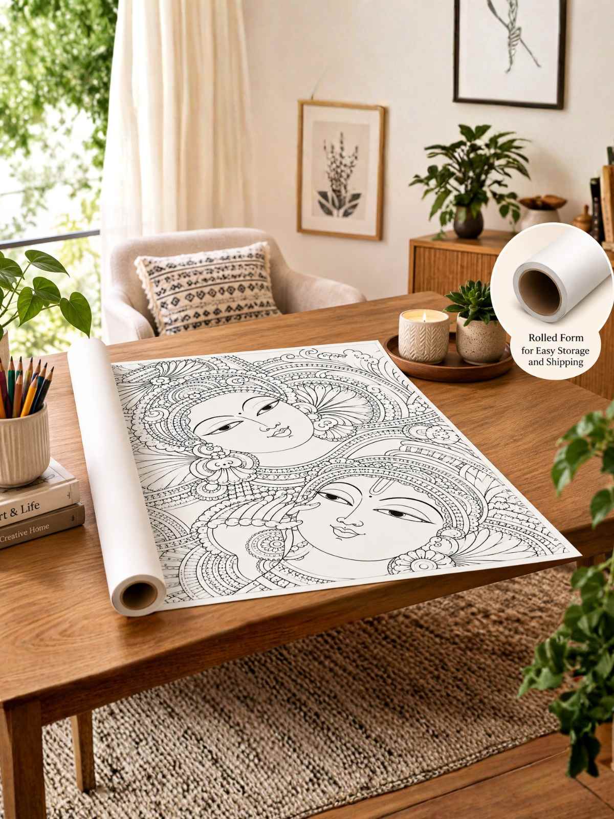 Radha Krishna Kerala Mural Canvas Kit