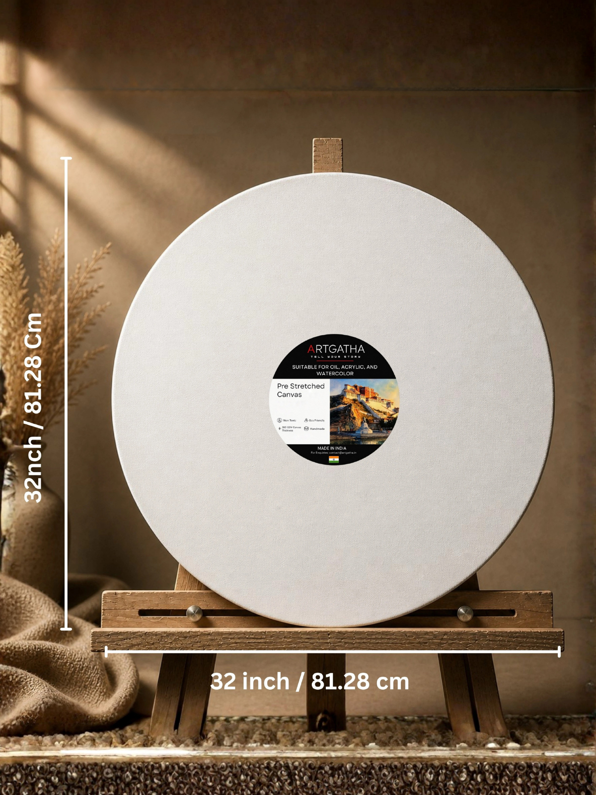 Round Professional 380 GSM Pre-Stretched Canvas