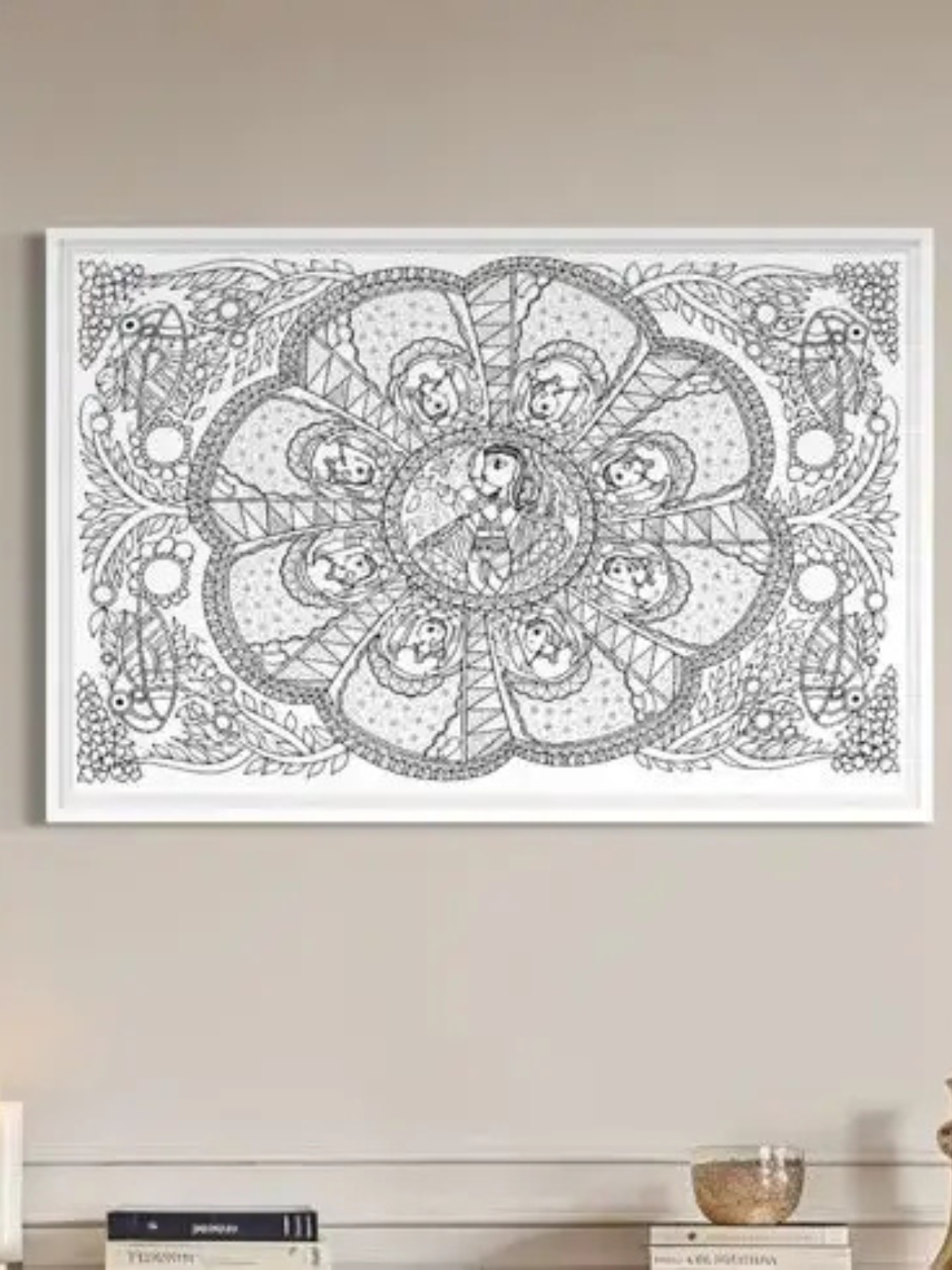 Krishna Leela Madhubani Canvas Kit