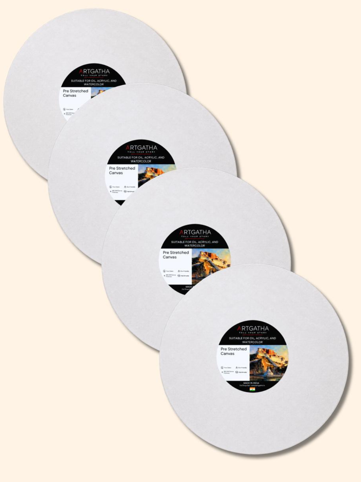 Round Professional 380 GSM Pre-Stretched Canvas