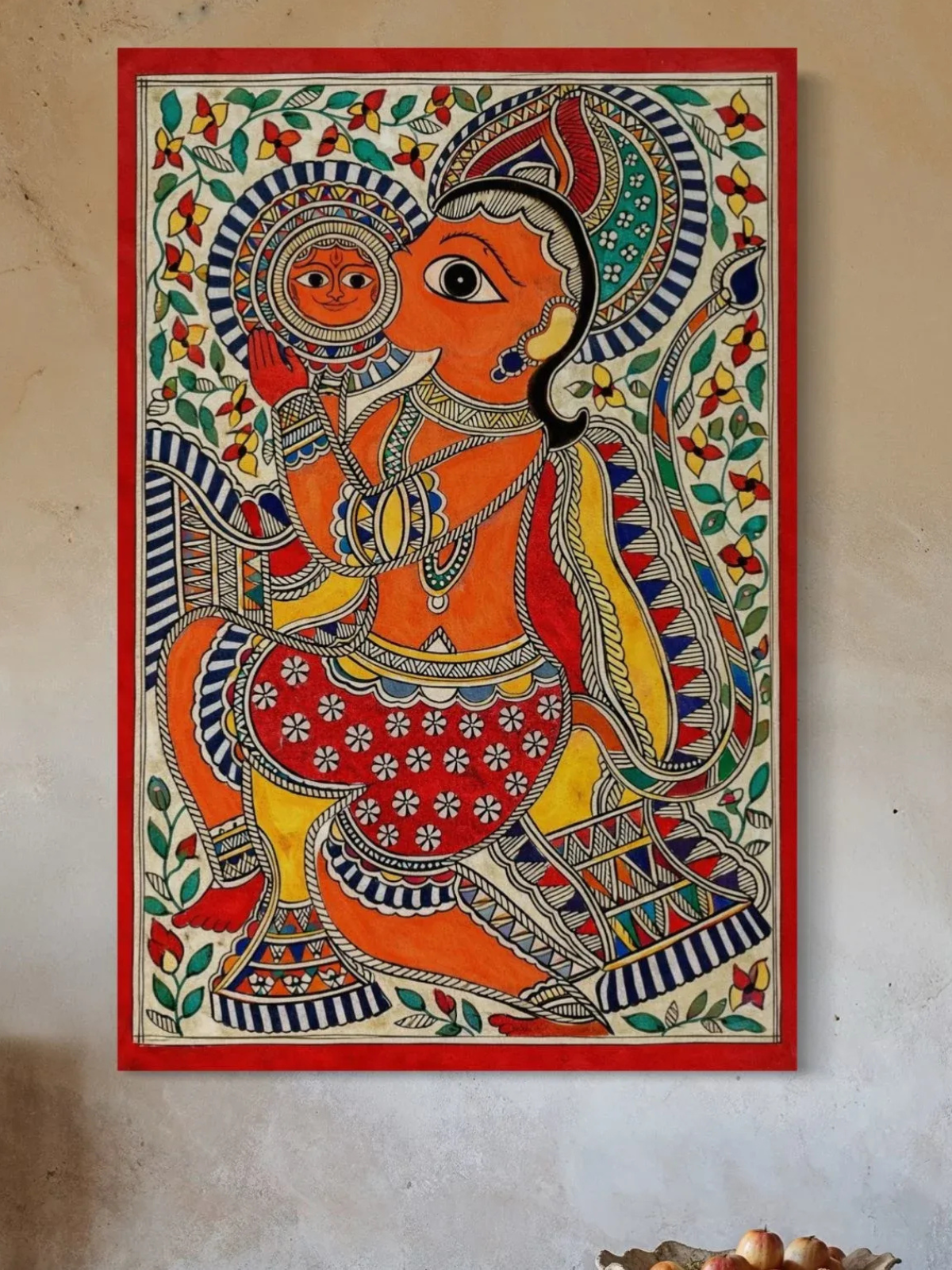 Hanuman Devouring the Sun Madhubani Canvas Kit