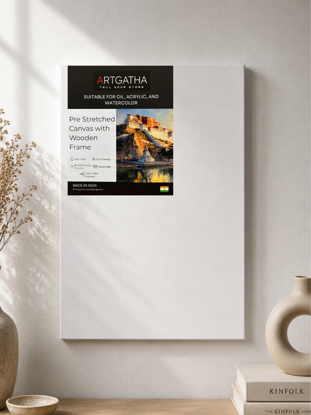 380 GSM Cotton Professional Pre-Stretched Canvas