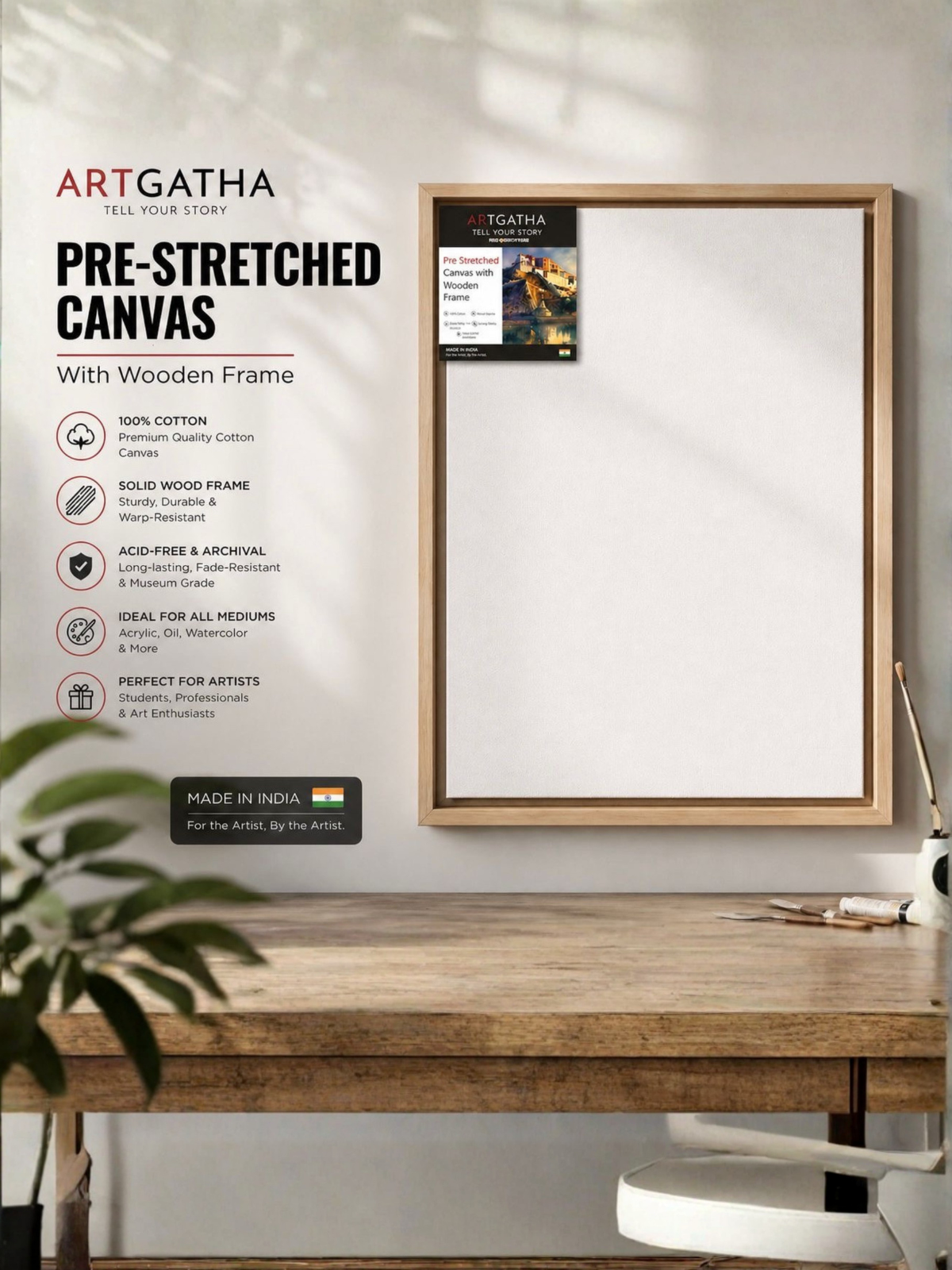 Artist Grade 380 GSM Canvas with Floating Frame