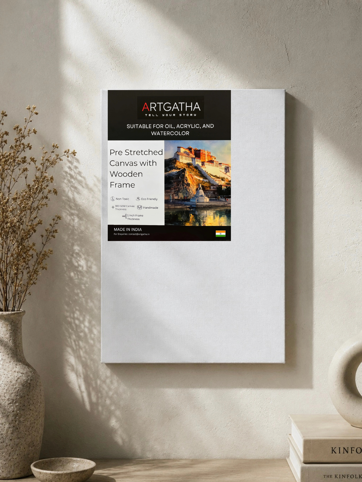 380 GSM Cotton Professional Pre-Stretched Canvas