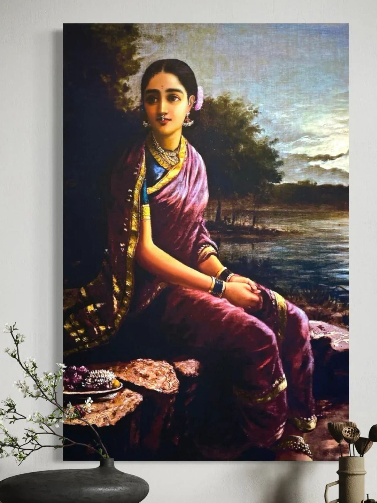 Radha in Moonlight by Raja Ravi Varma Canvas Kit