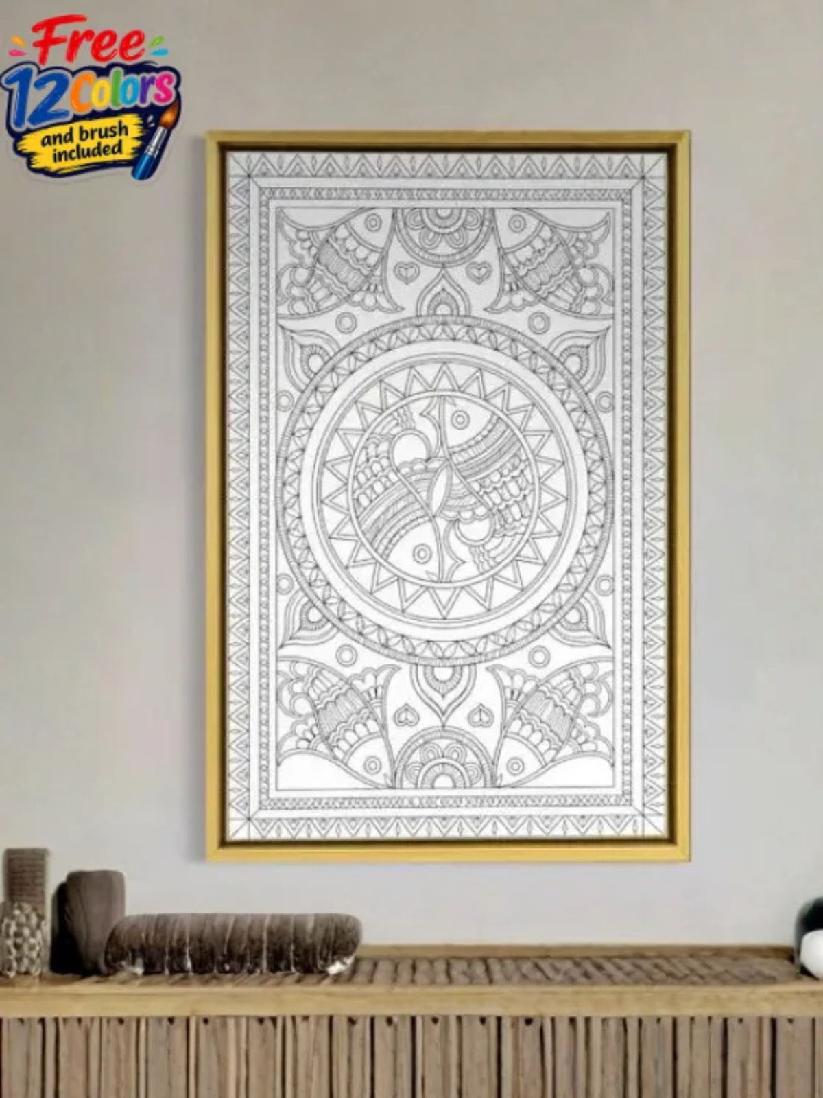 Yin Yang Fish Madhubani Canvas Kit