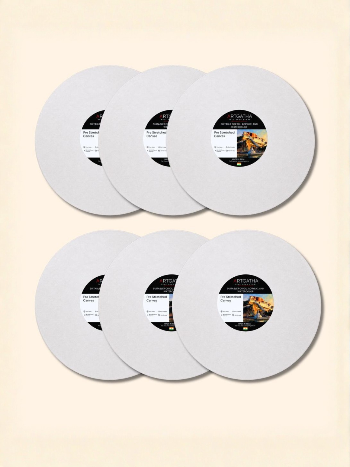 Round Professional 380 GSM Pre-Stretched Canvas
