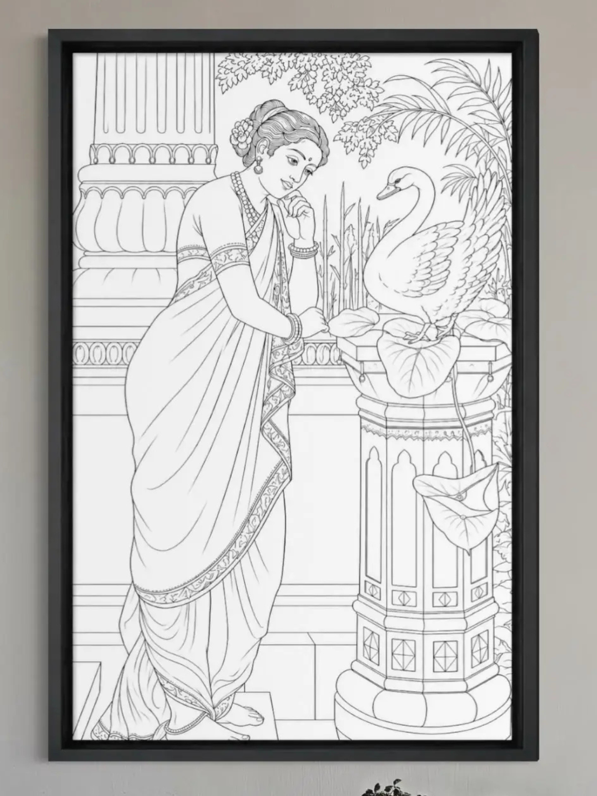 Hamsa Damayanthi by Raja Ravi Varma Canvas Kit