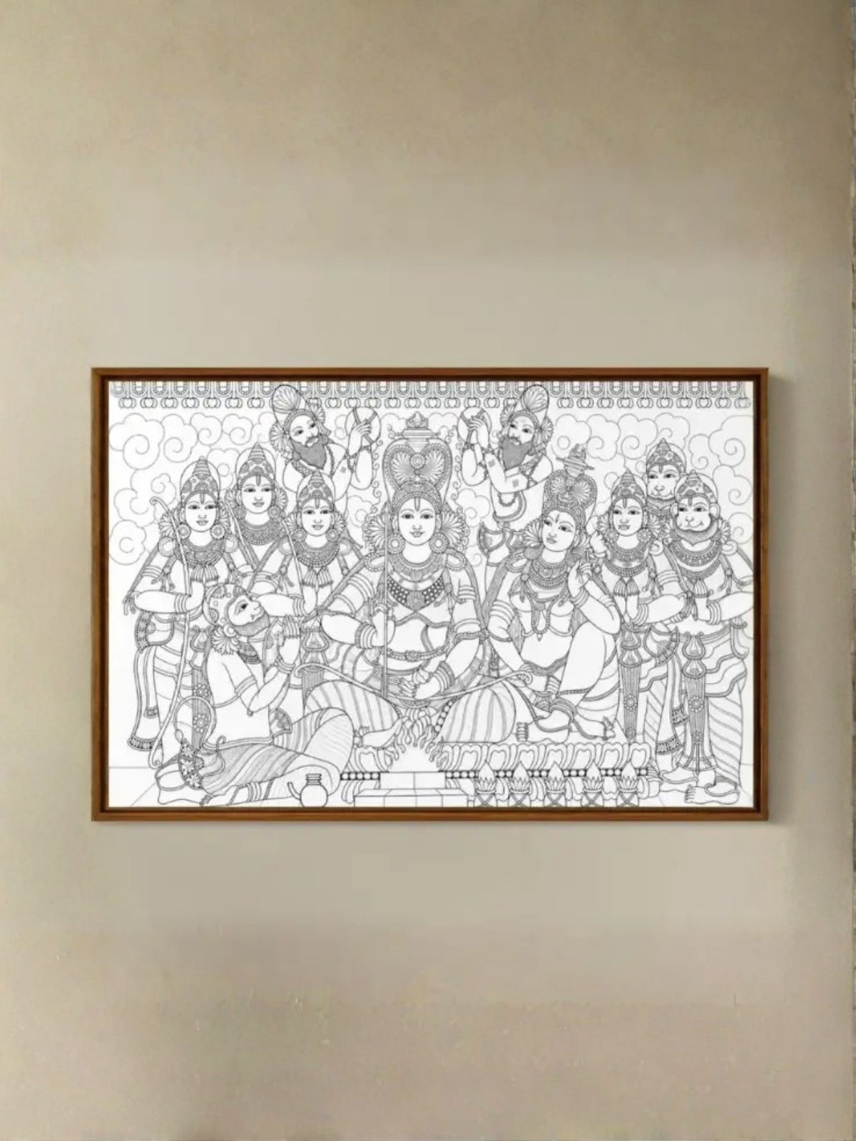 Shree Ram Darbar Pre-Drawn Canvas Kit