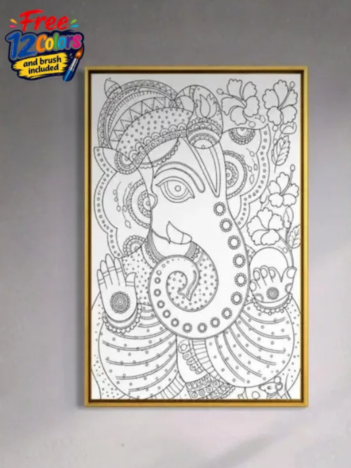 Lord Ganesha Madhubani Canvas Kit