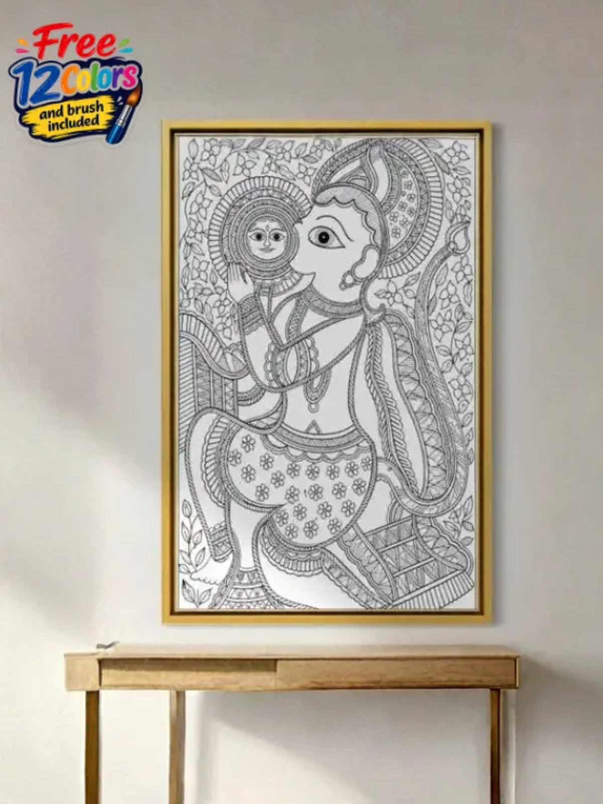 Hanuman Devouring the Sun Madhubani Canvas Kit