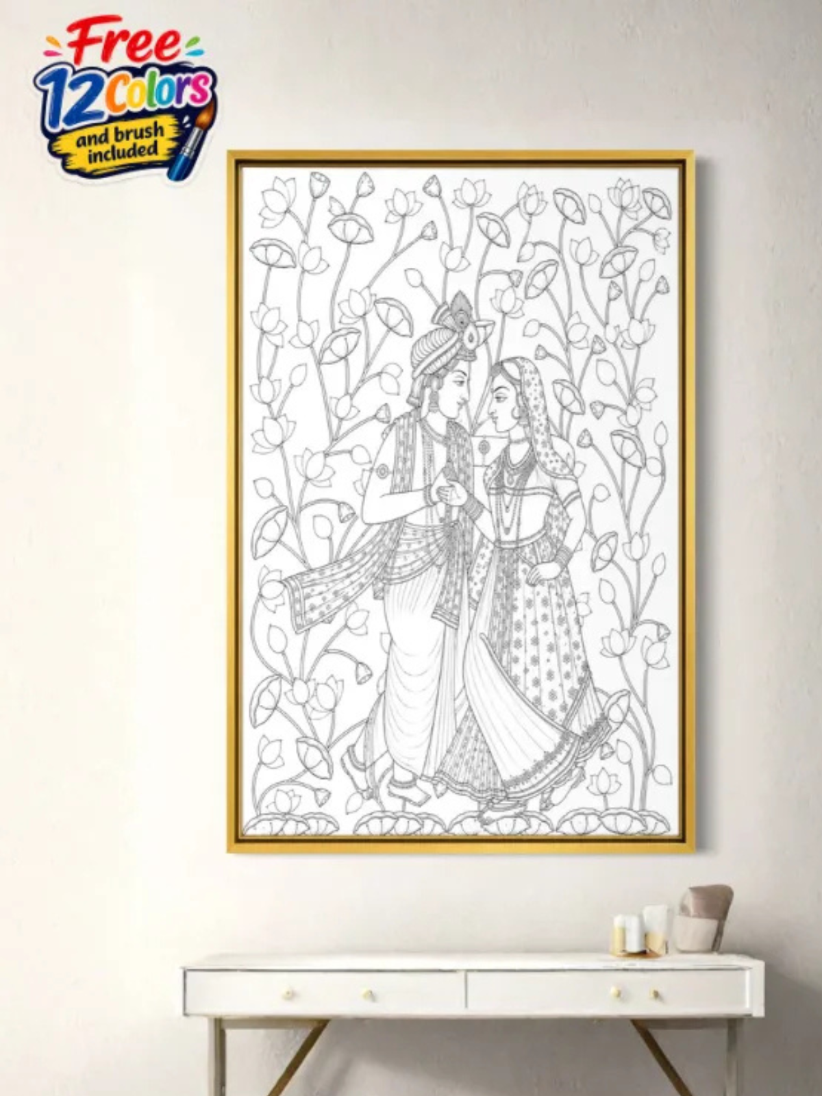 Radha Krishna Pichwai Canvas Kit