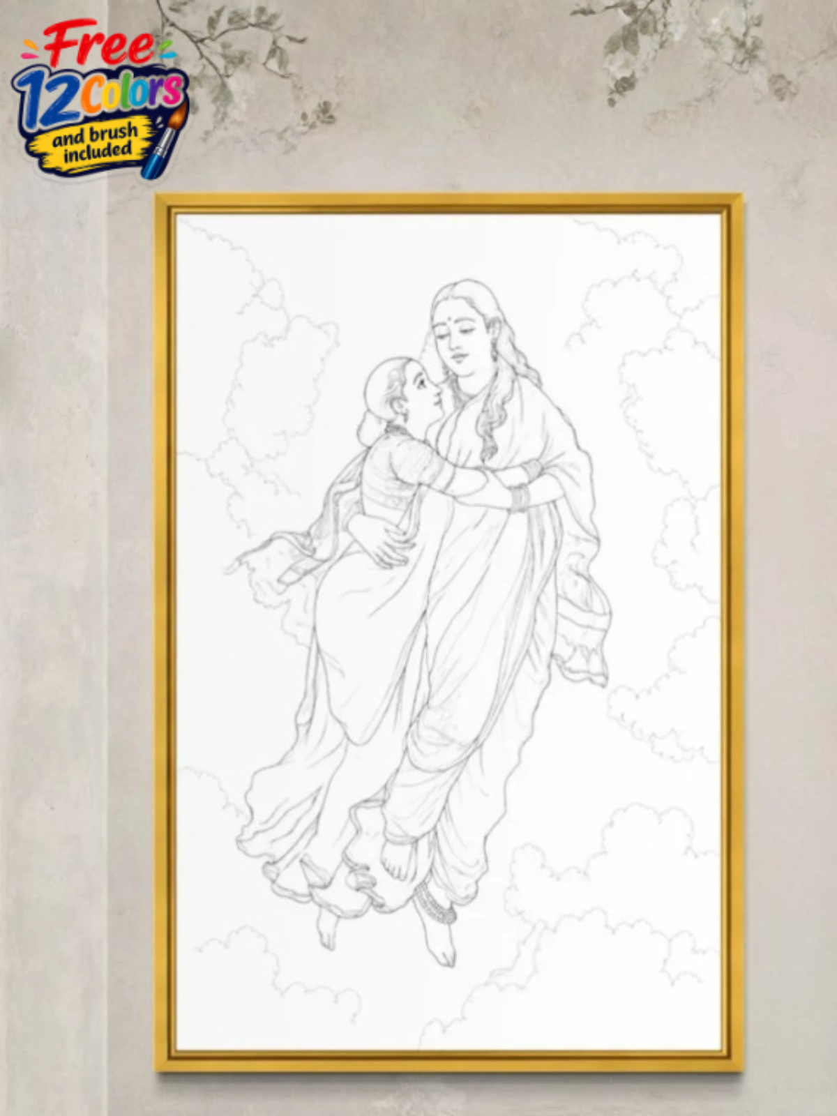 Menaka & Shakuntala by Raja Ravi Varma Canvas Kit