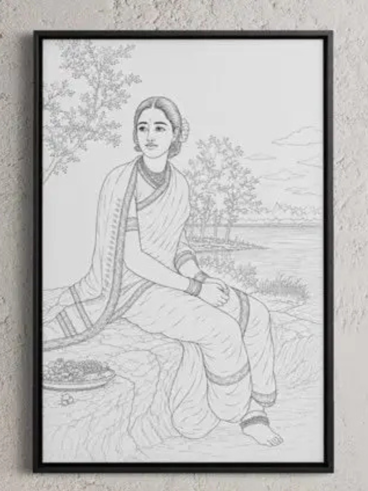 Radha in Moonlight by Raja Ravi Varma Canvas Kit