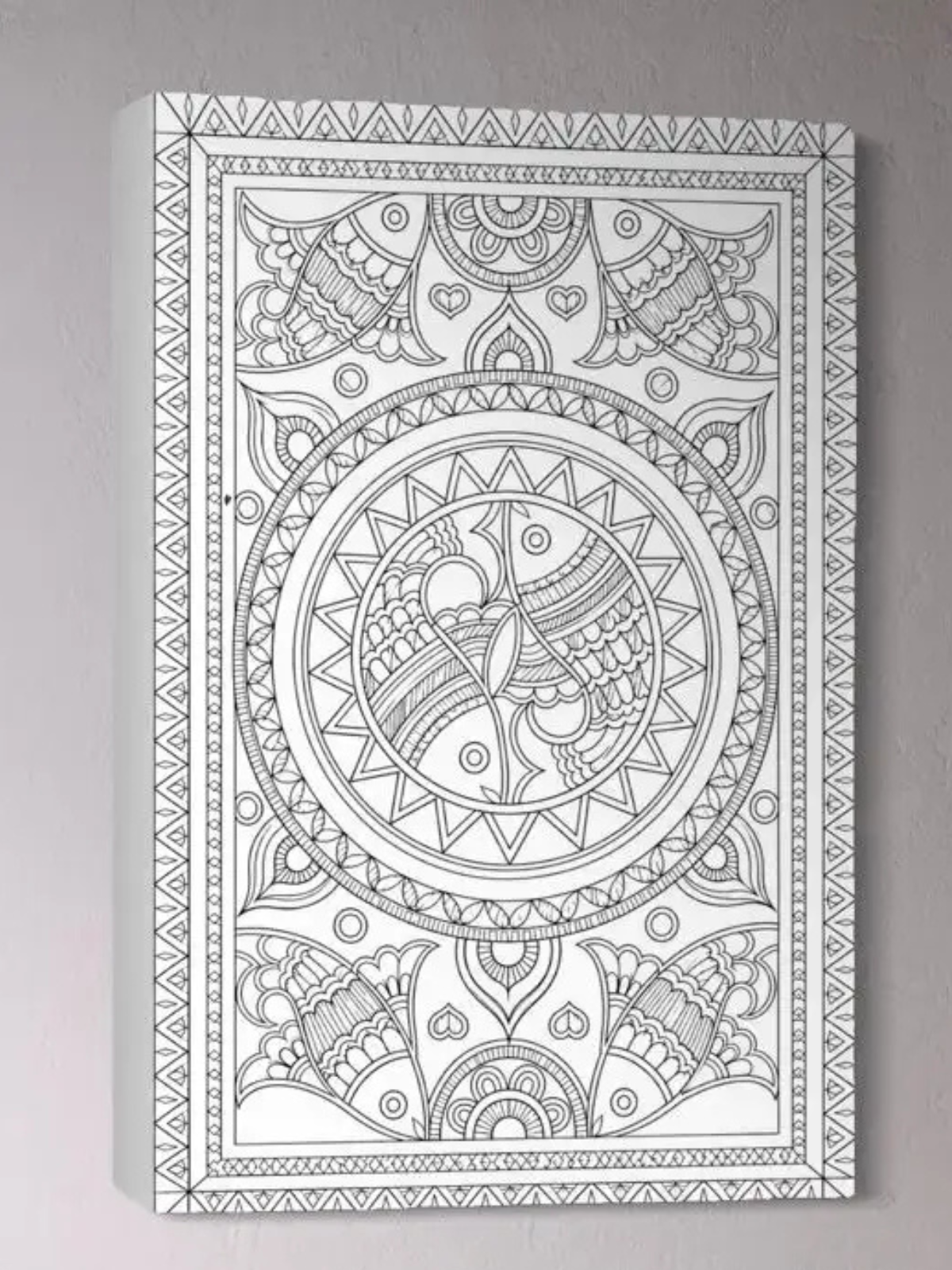 Yin Yang Fish Madhubani Canvas Kit