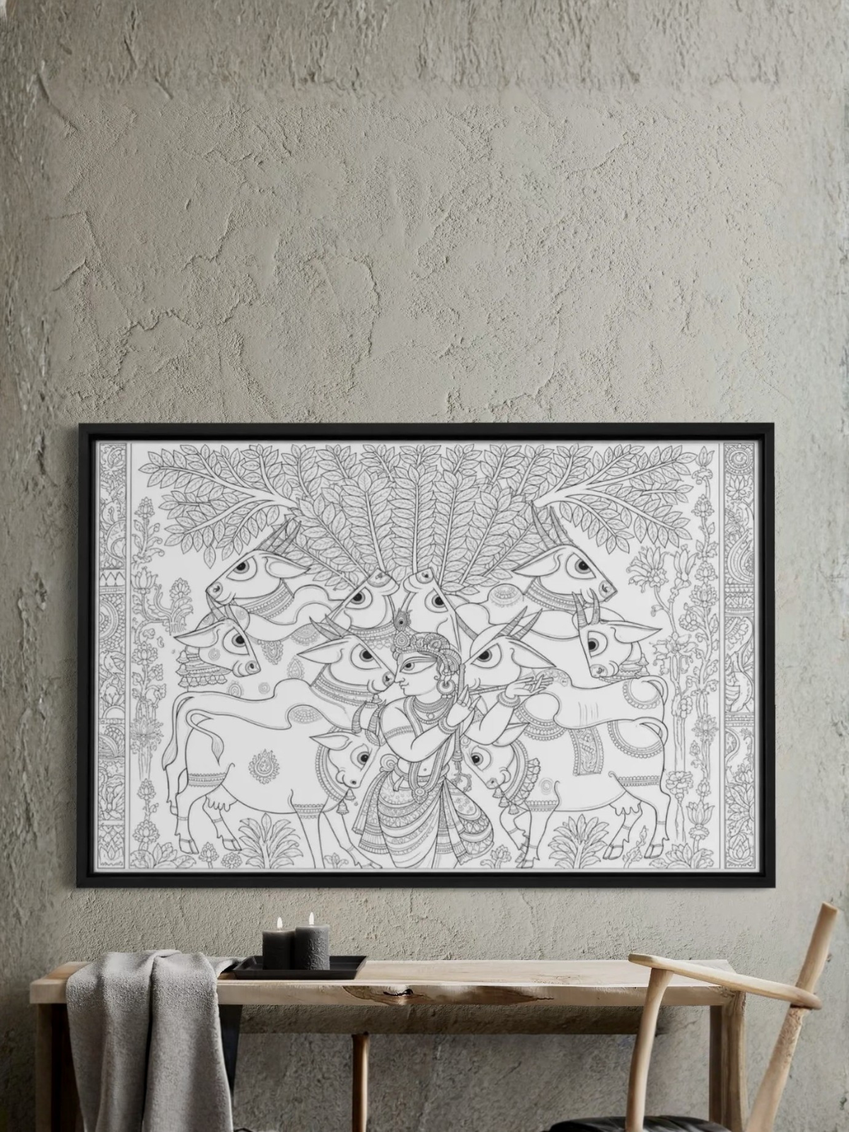 Krishna with Sacred Cows Pichwai Canvas Kit