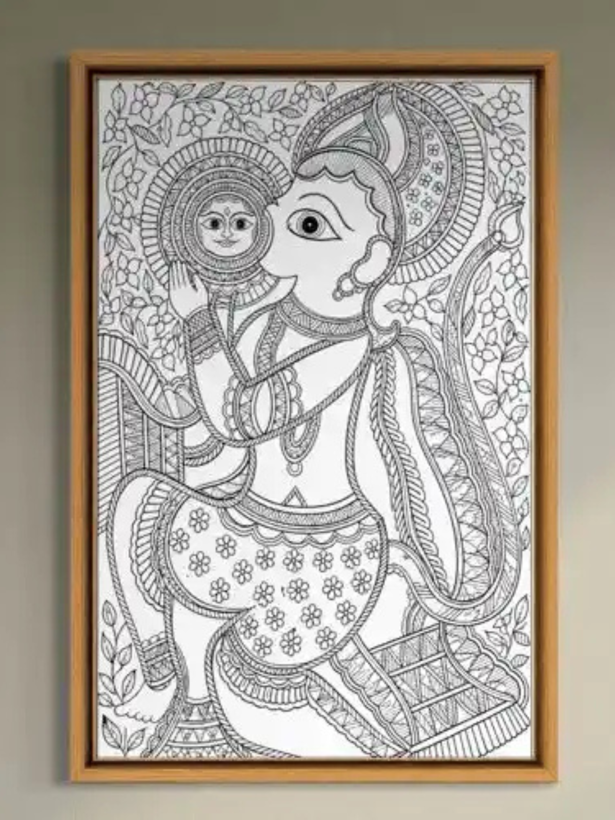 Hanuman Devouring the Sun Madhubani Canvas Kit